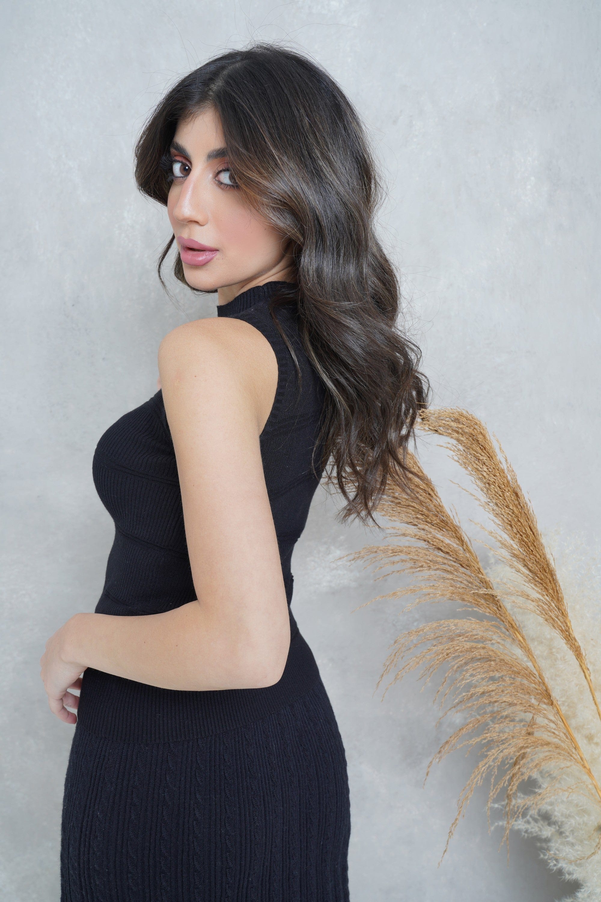 ميكا بلوزة كت سادة بخطوط عريضة رقبة دائرية نسائي