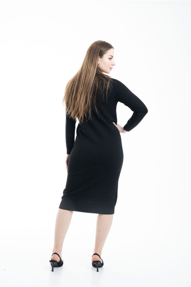 ميكا فستان ميدي سادة مزموم كم طويل نسائي