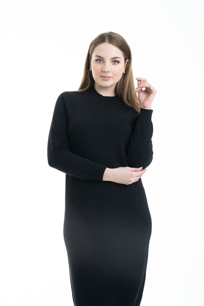 ميكا فستان ميدي سادة مزموم كم طويل نسائي