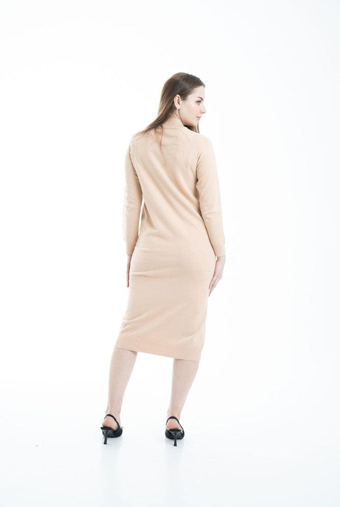 ميكا فستان ميدي سادة مزموم كم طويل نسائي