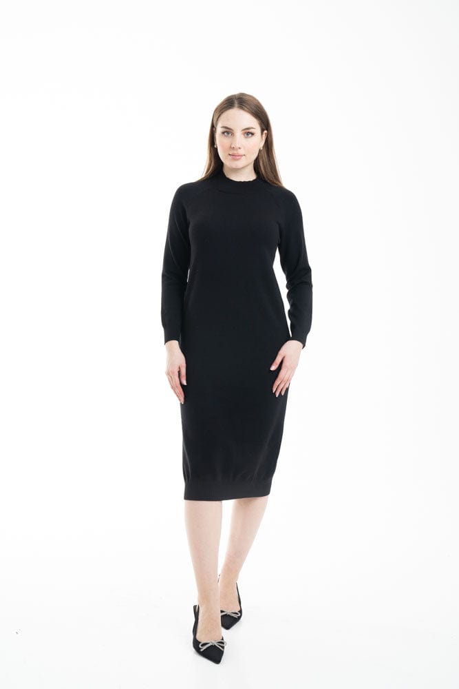 ميكا فستان ميدي سادة مزموم كم طويل نسائي