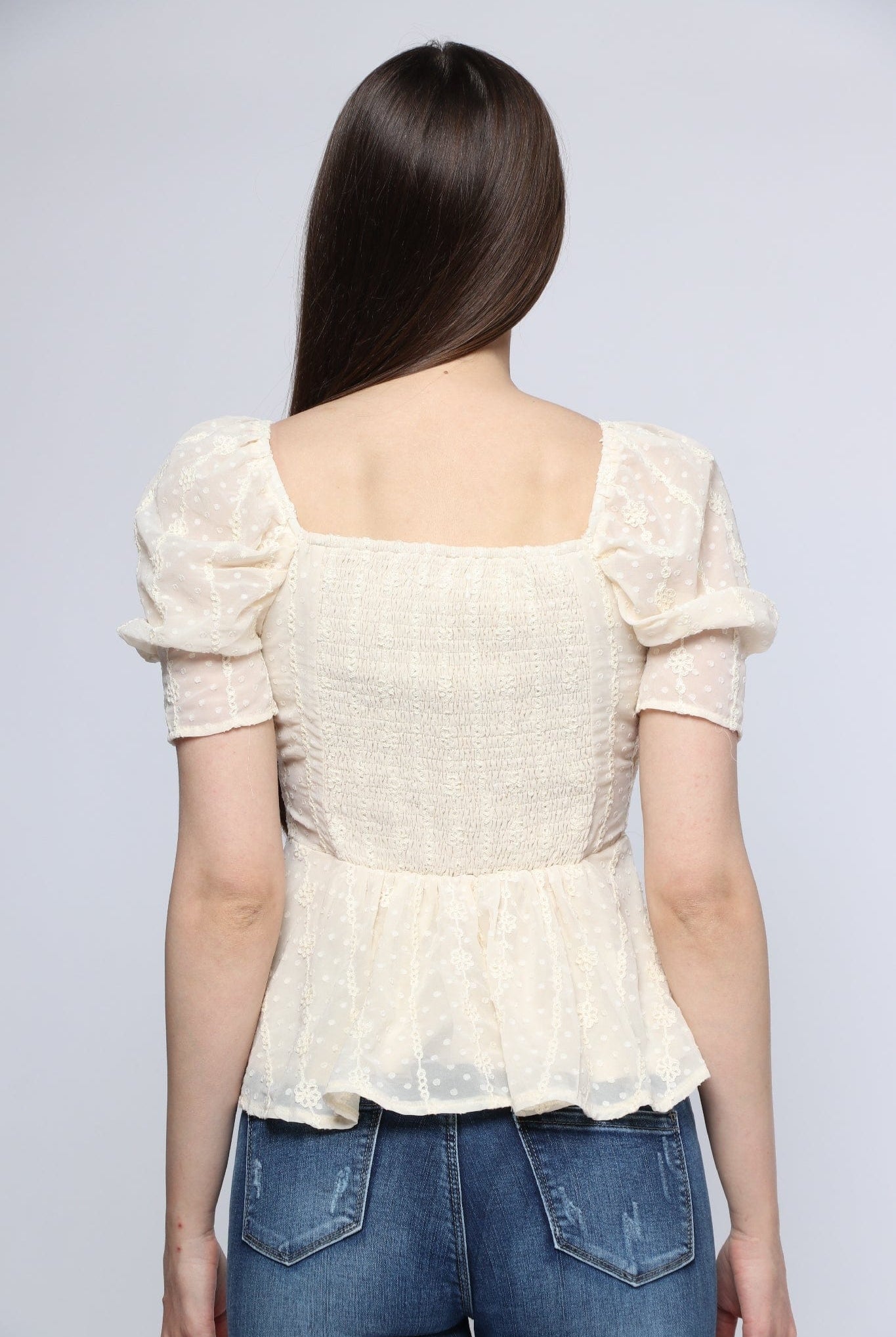 ميكا بلوزة مخصرة متداخلة الصدر نص كم بف نسائي