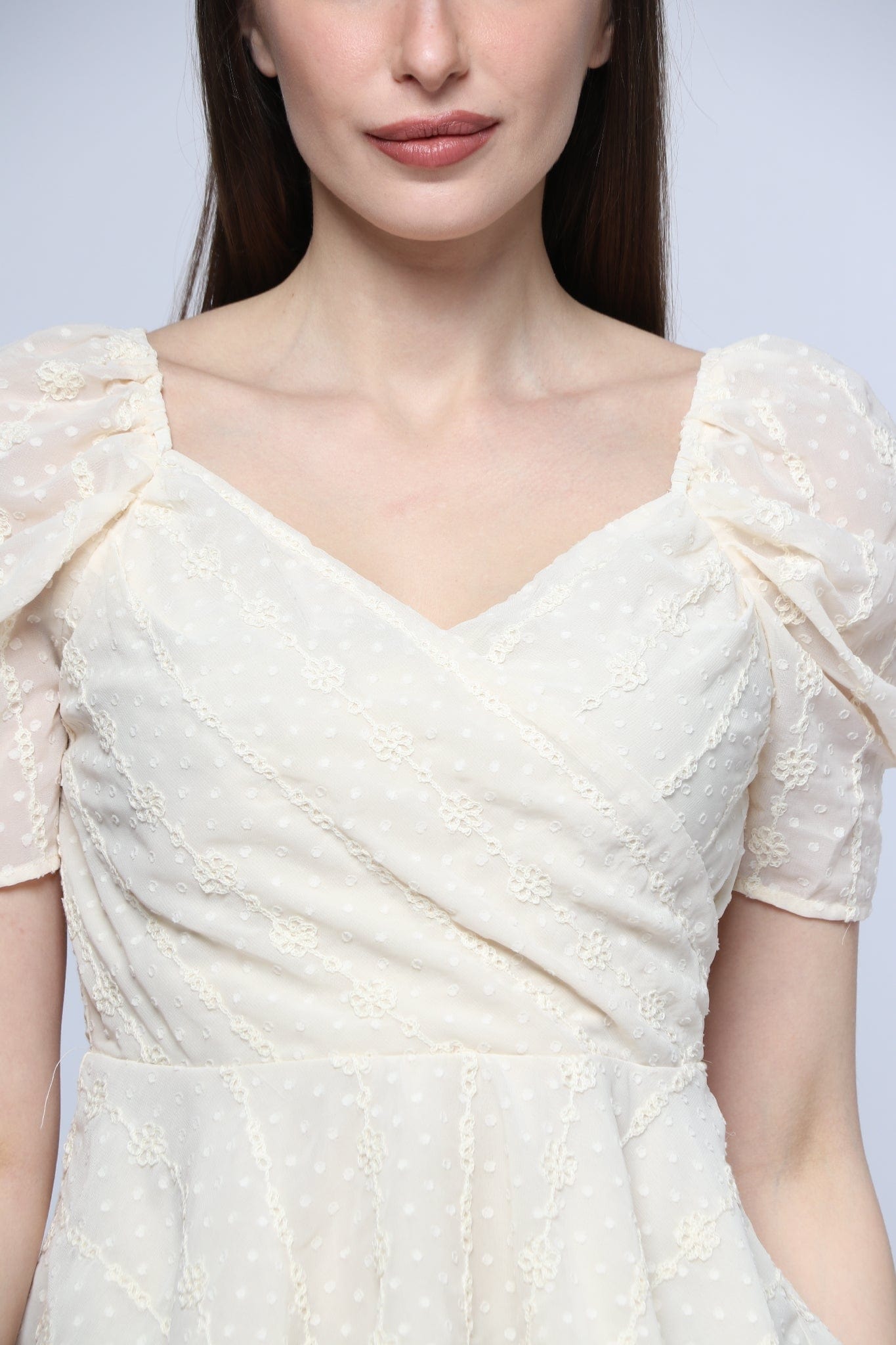 ميكا بلوزة مخصرة متداخلة الصدر نص كم بف نسائي