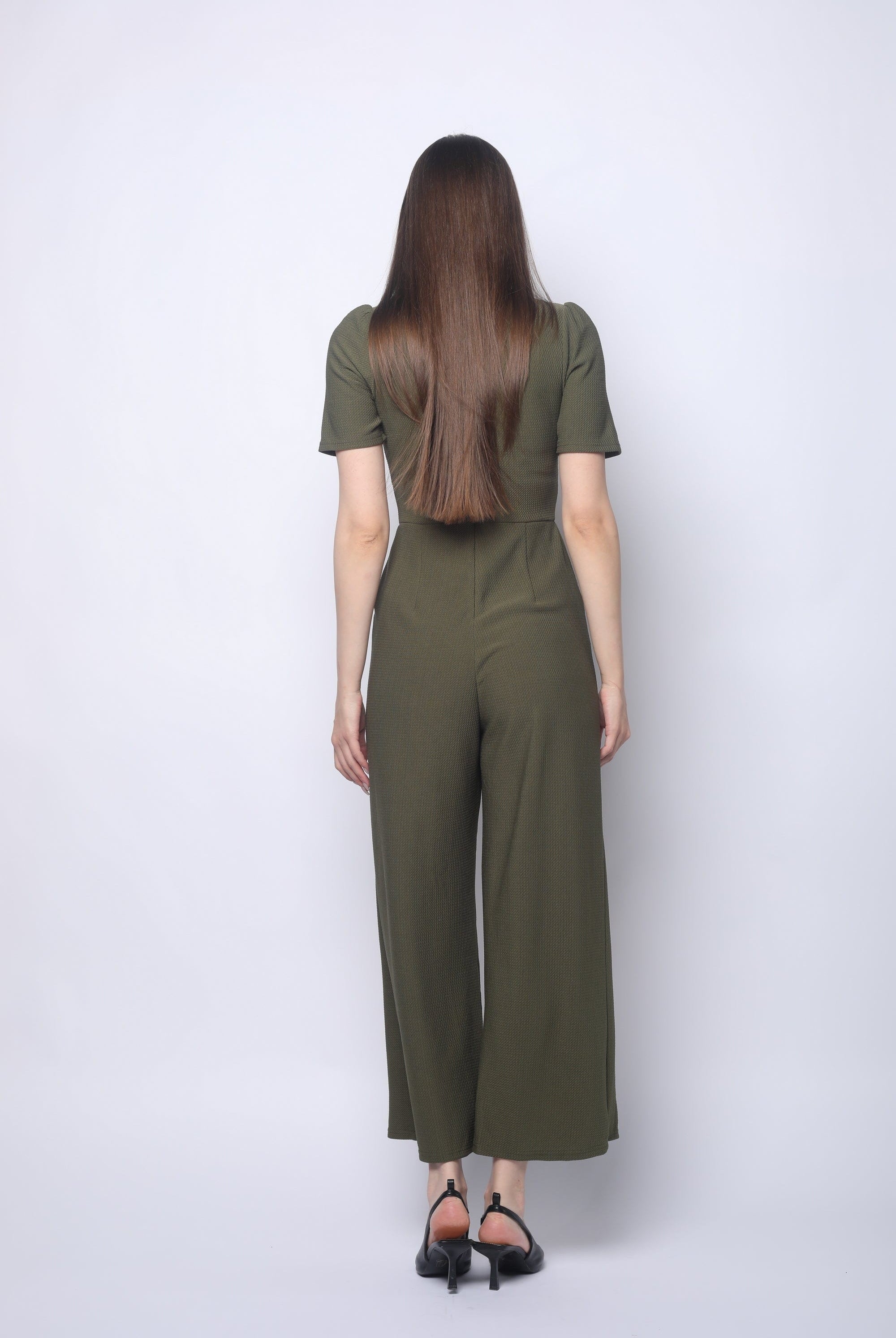 ميكا جمبسوت مفتوح سبعة مخصر سادة كم قصير بنطال واسع طويل نسائي