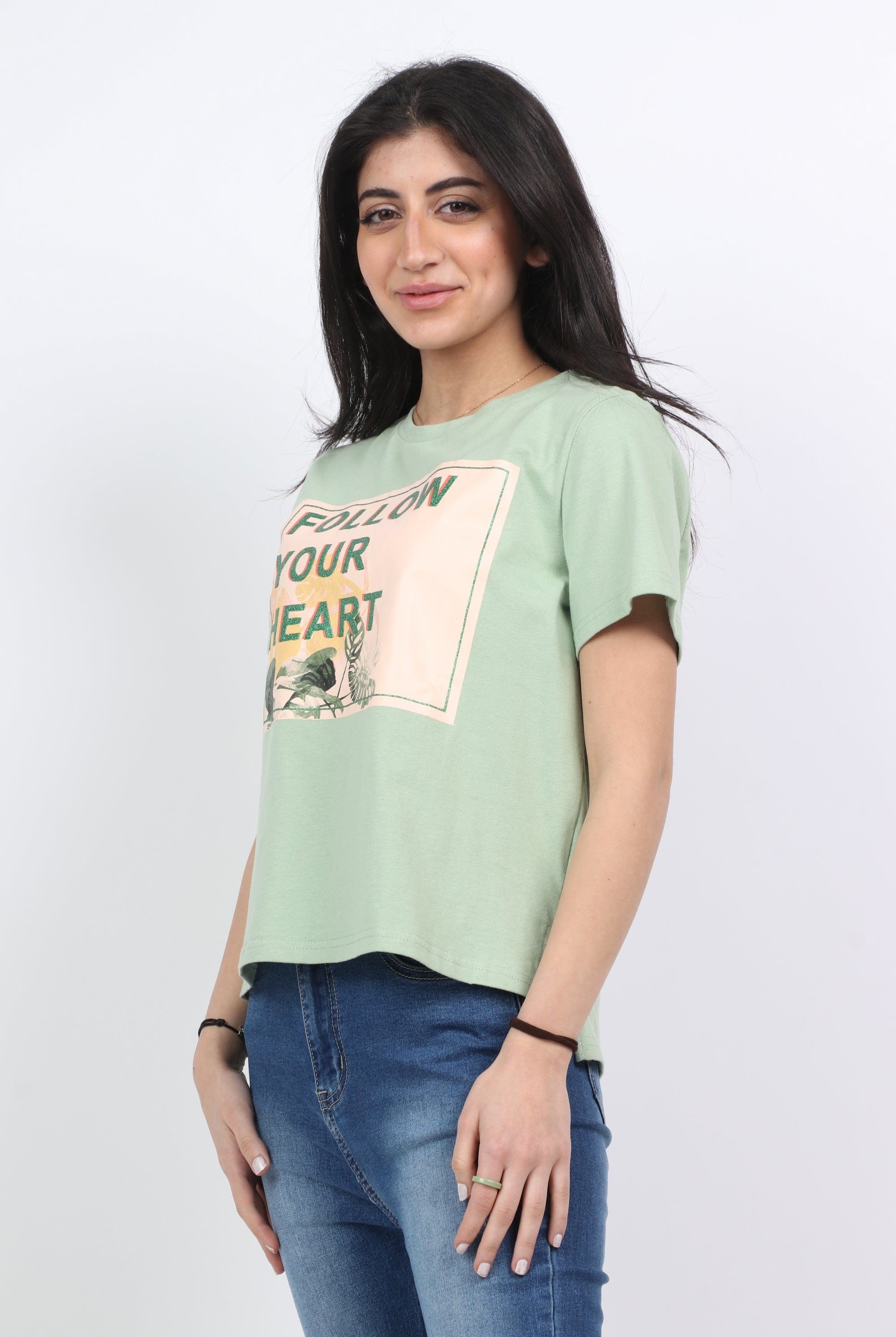 ميكا بلوزة قطن كم قصير نسائي