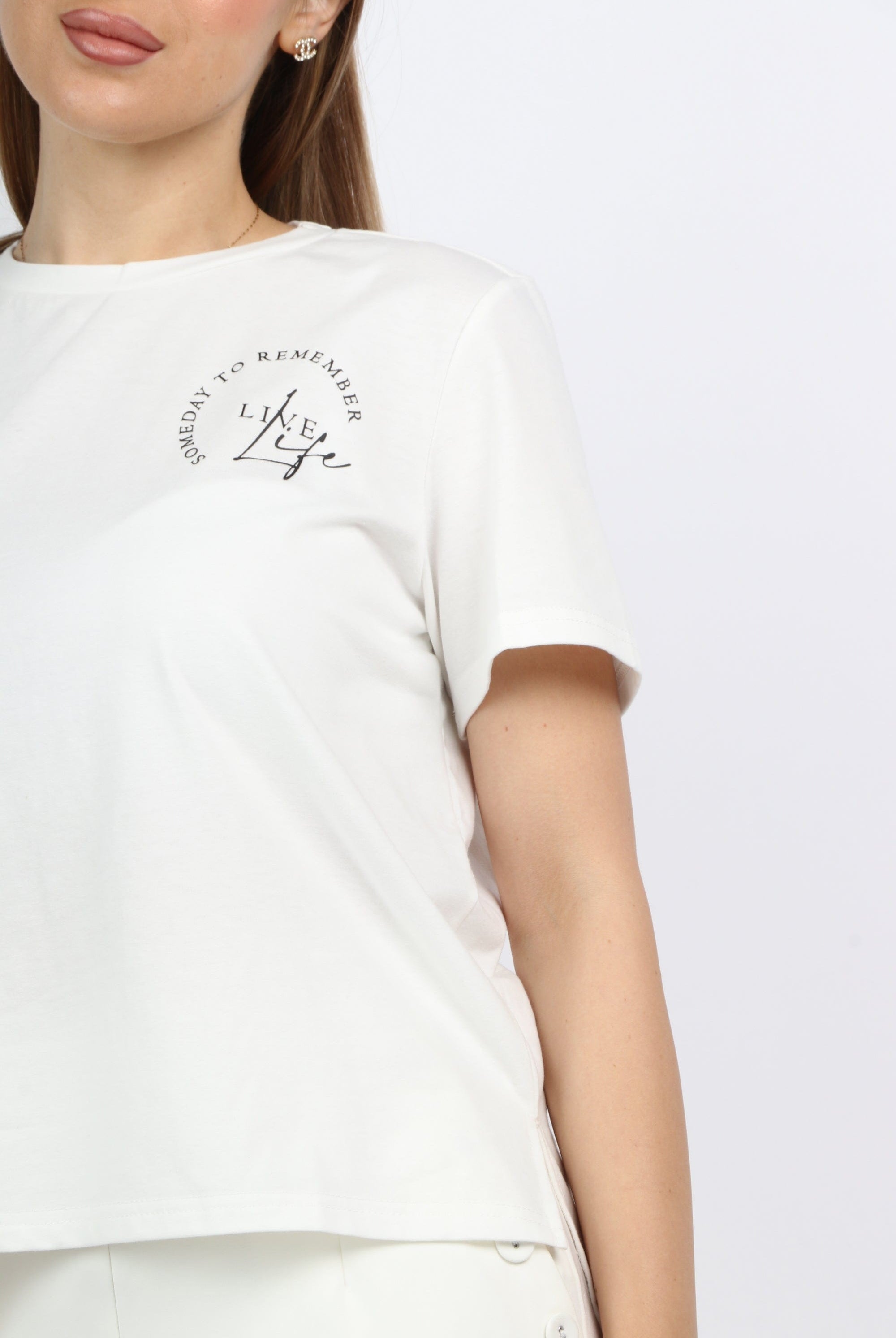 ميكا بلوزة قطنية كم قصير نسائي