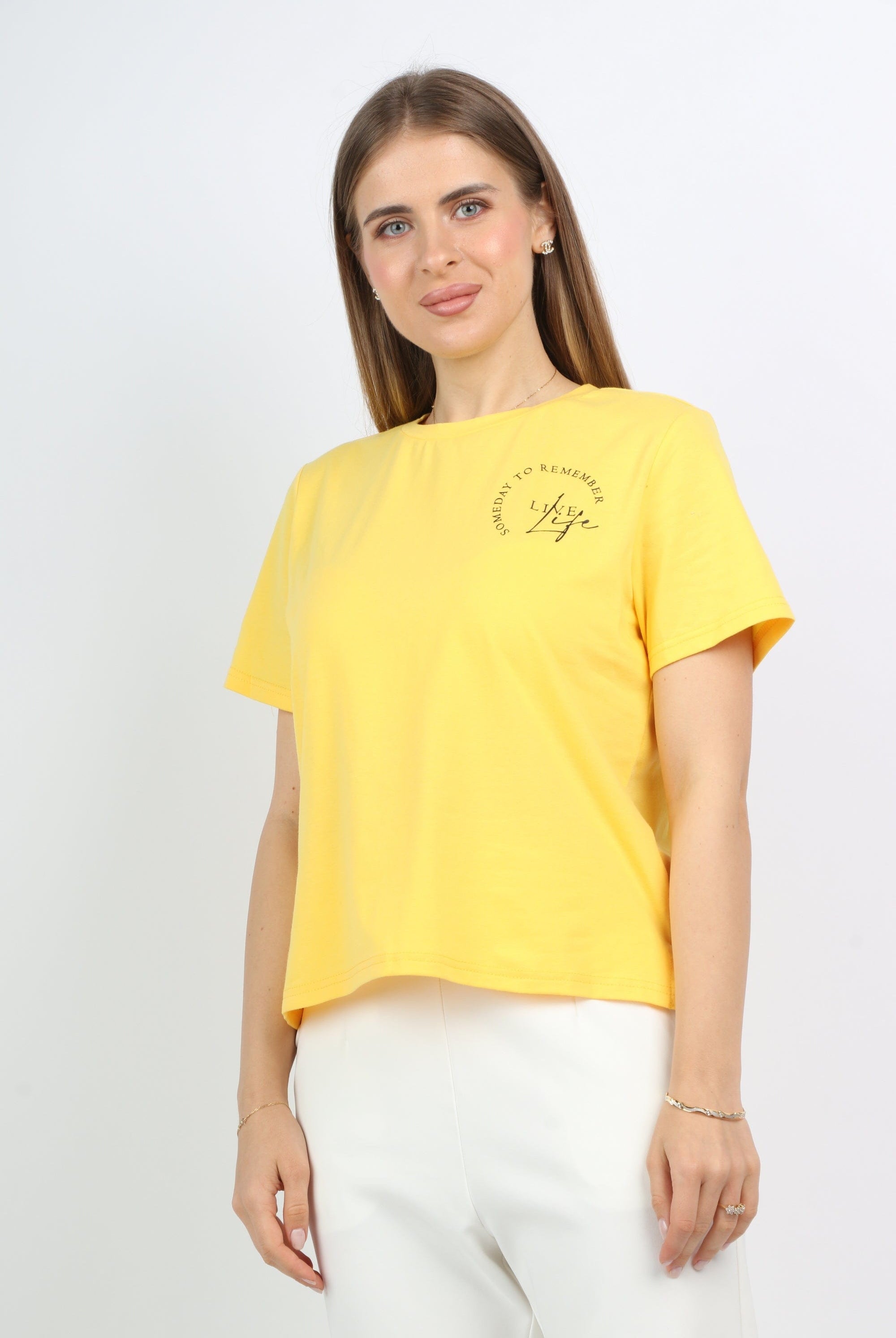 ميكا بلوزة قطنية كم قصير نسائي