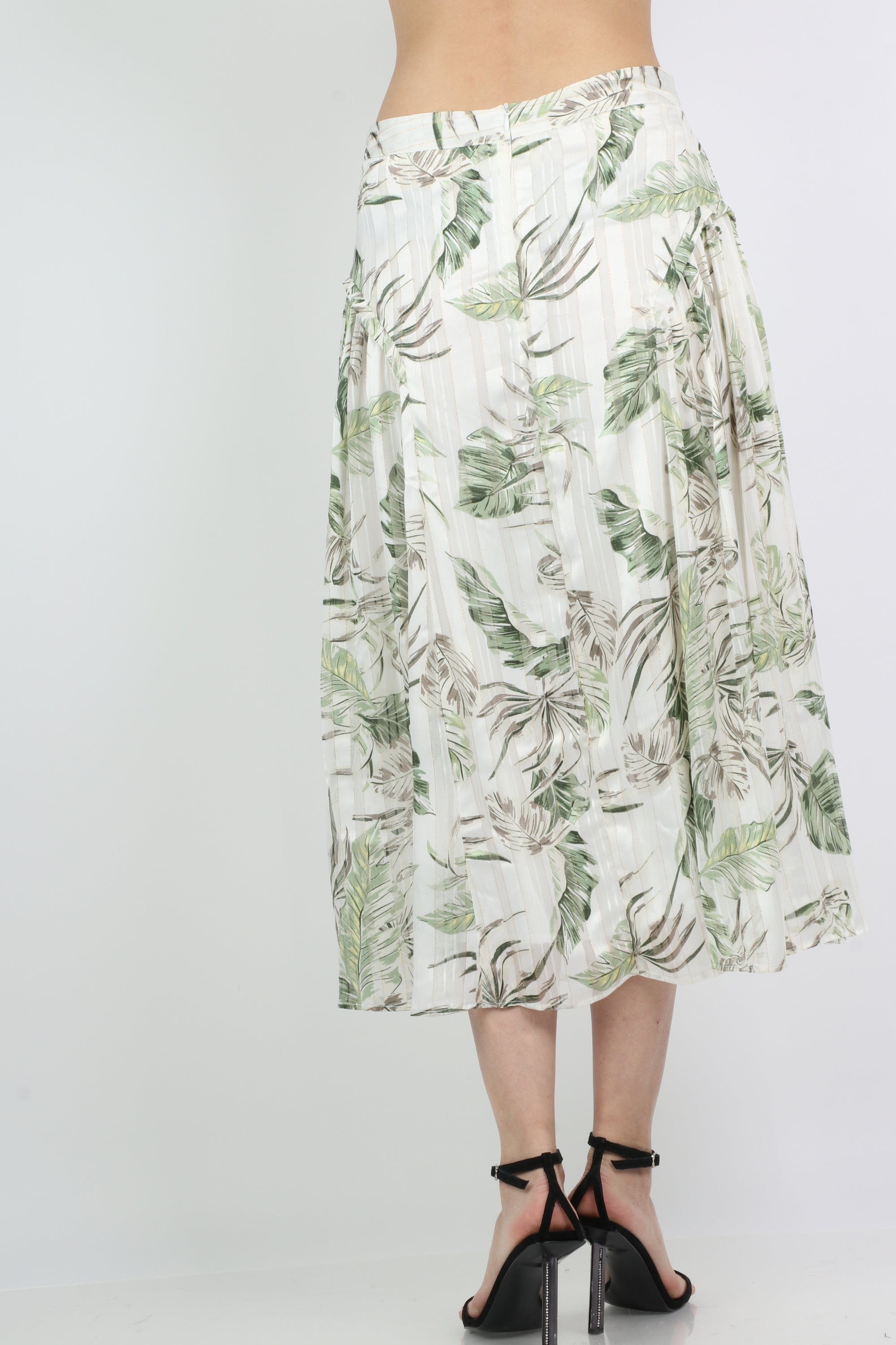 ميكا تنورة ميدي مشجرة بيليسيه مزينة بكشكش من الجانبين