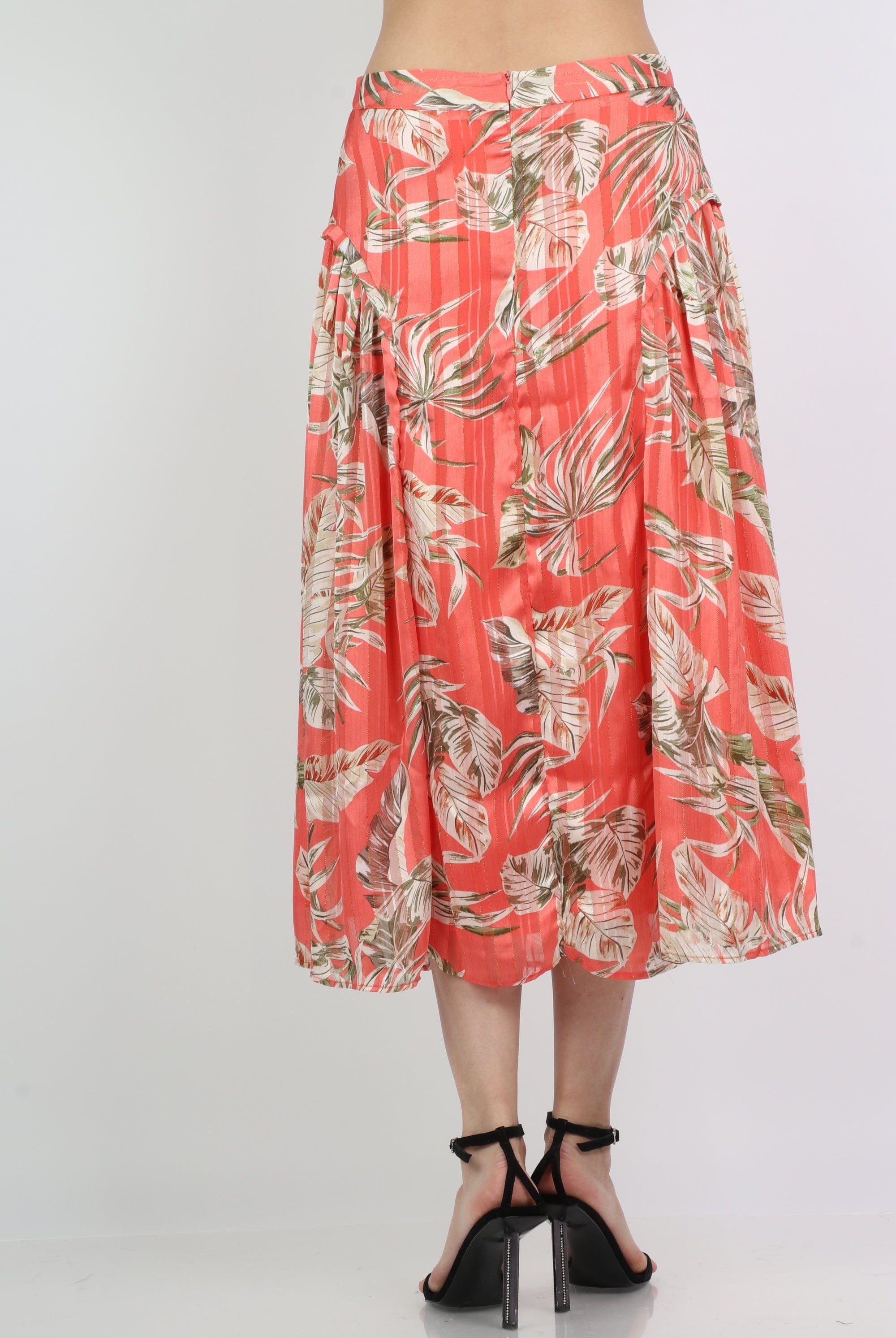 ميكا تنورة ميدي مشجرة بيليسيه مزينة بكشكش من الجانبين