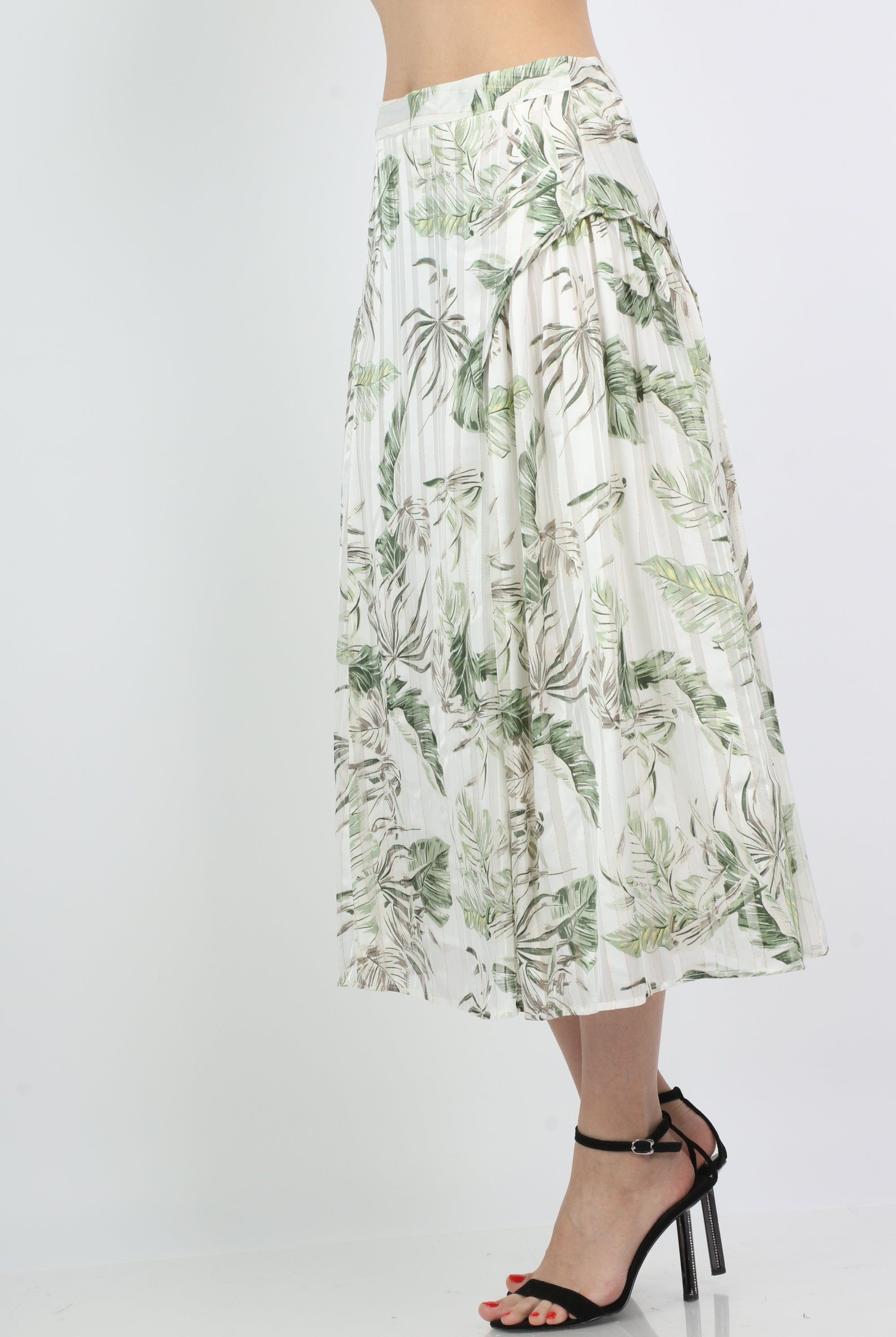 ميكا تنورة ميدي مشجرة بيليسيه مزينة بكشكش من الجانبين