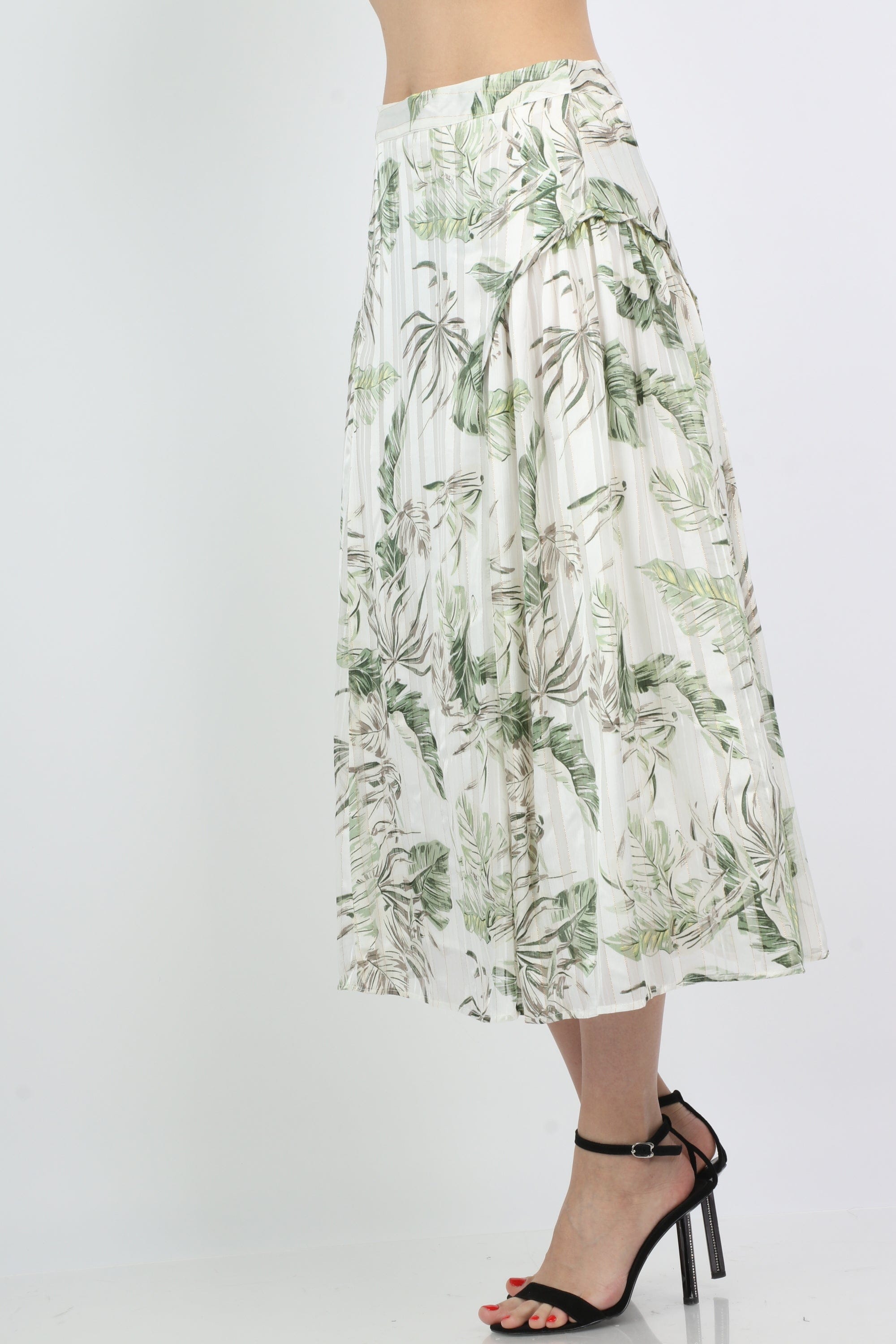 ميكا تنورة ميدي مشجرة بيليسيه مزينة بكشكش من الجانبين