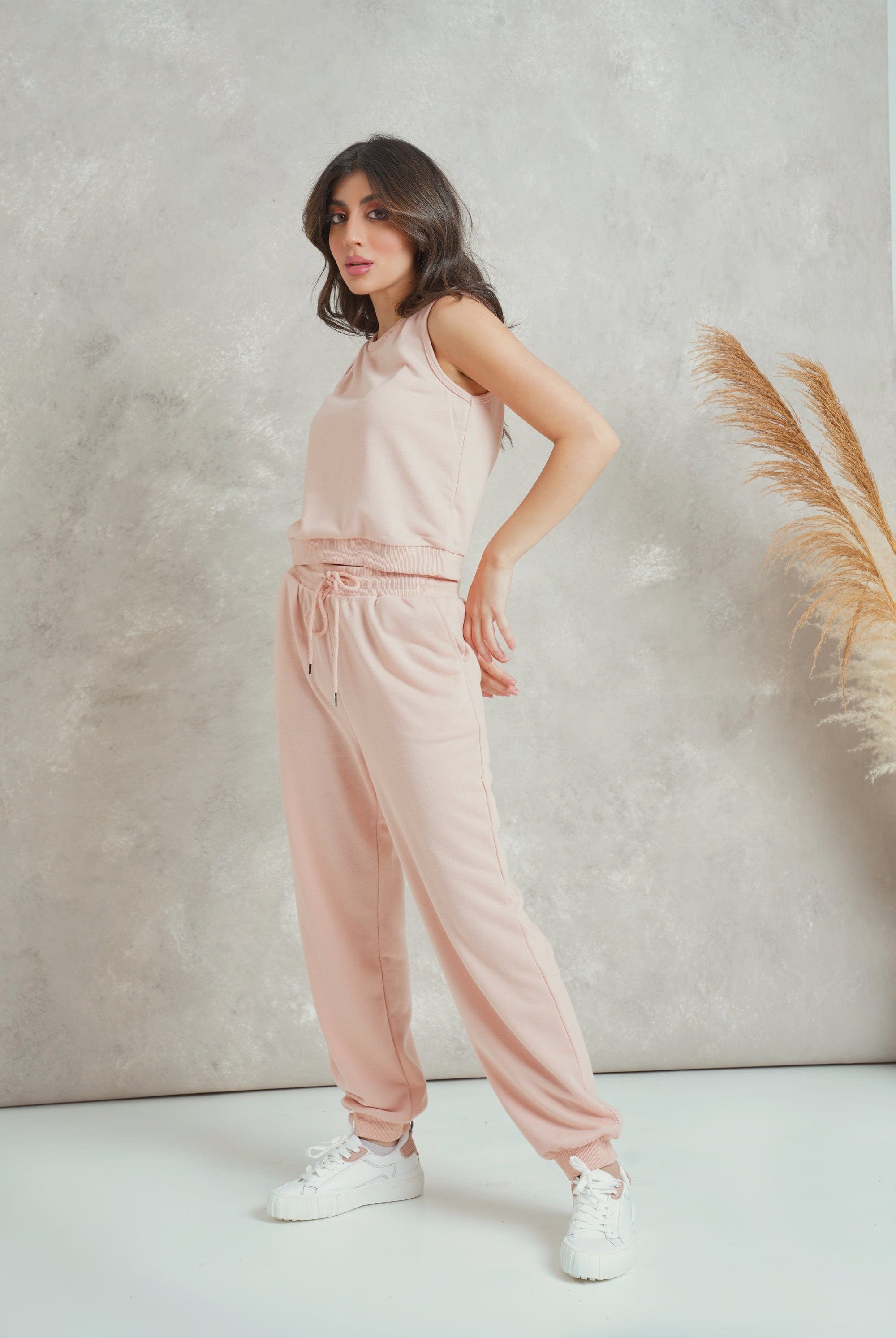 ميكا بلوزة قصيرة سادة كت برقبة دائرية نسائي