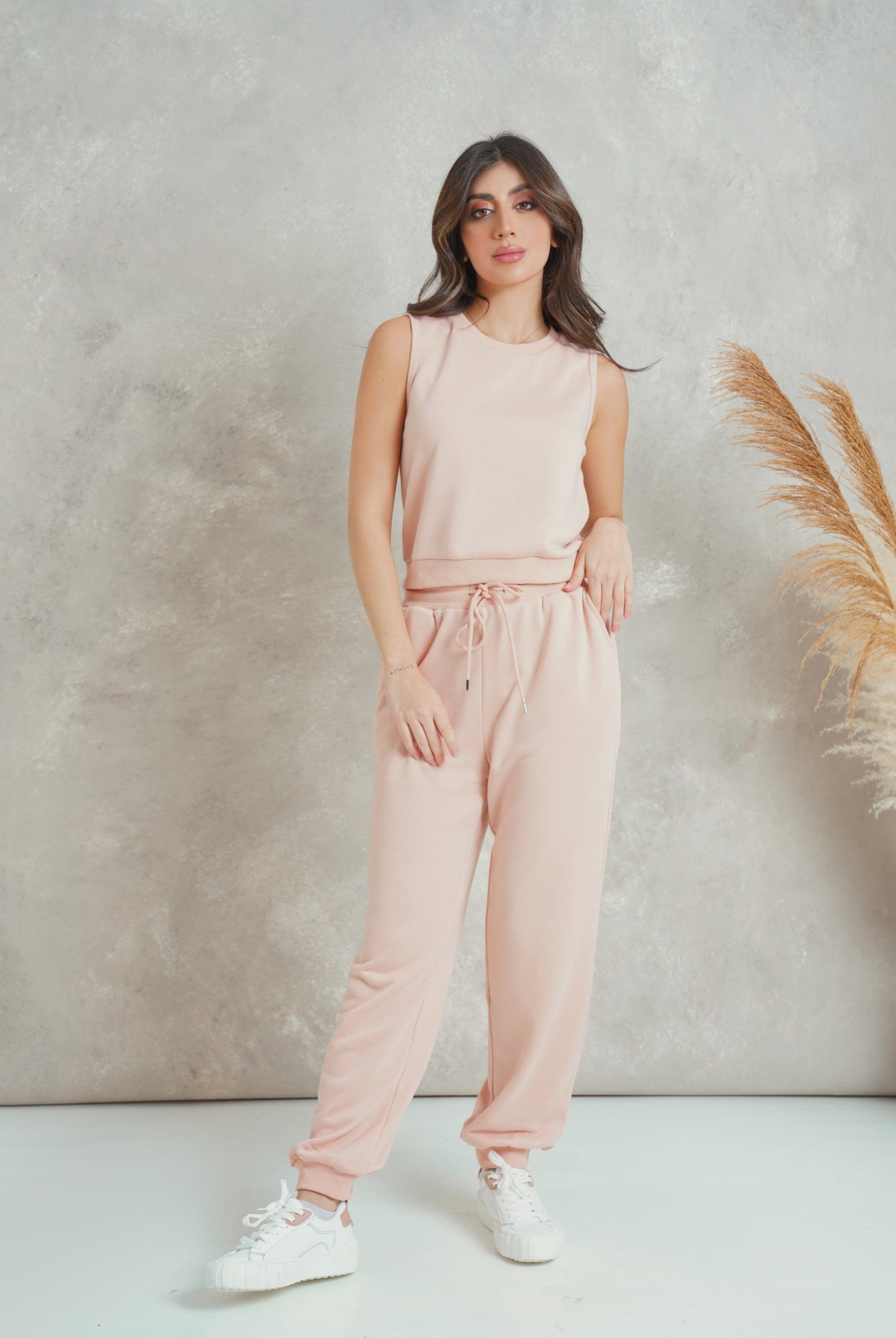 ميكا بنطلون رياضي برباط وجيوب طويل نسائي