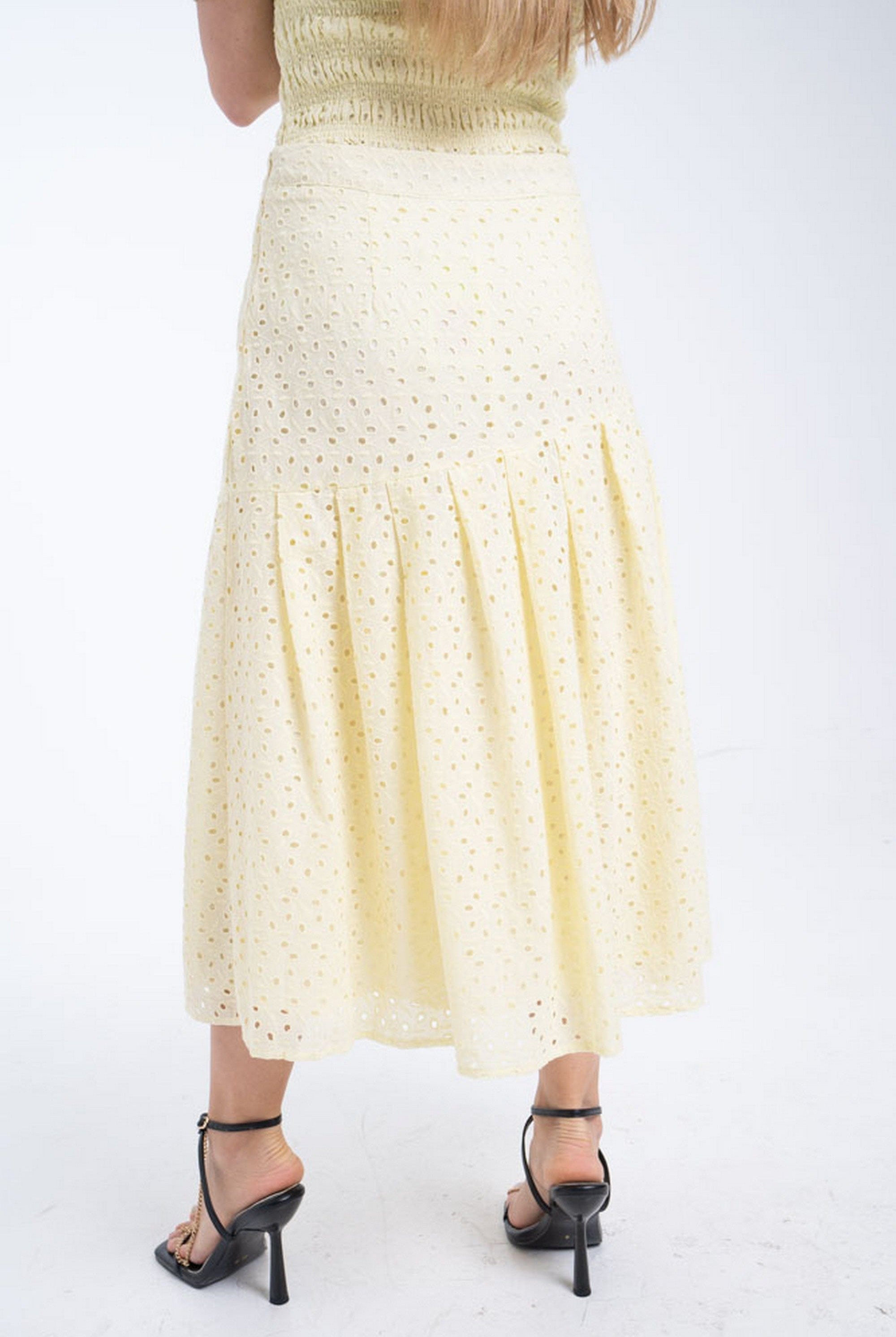 ميكا تنورة واسعة من أسفل ميدي نسائي