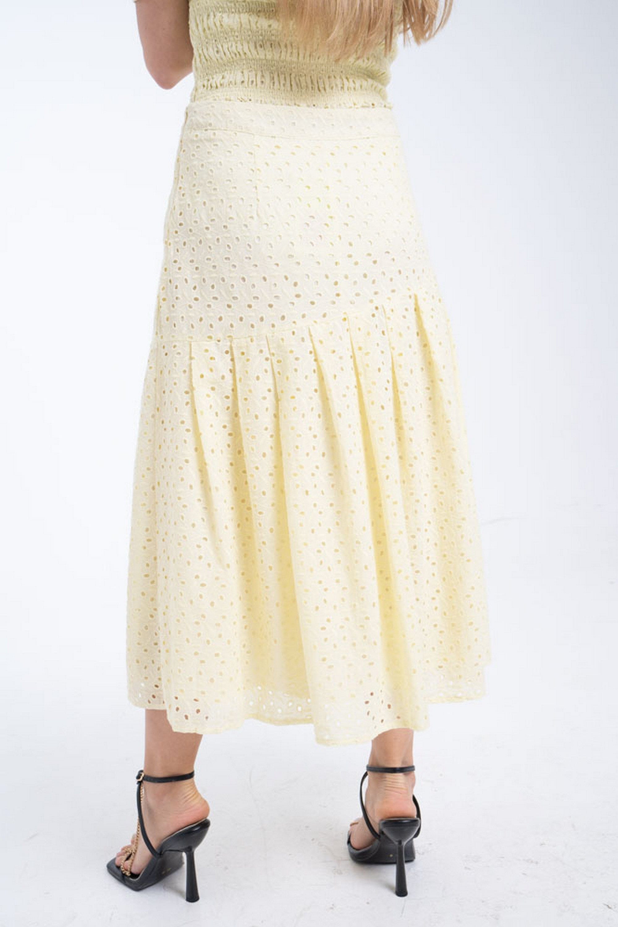 ميكا تنورة واسعة من أسفل ميدي نسائي