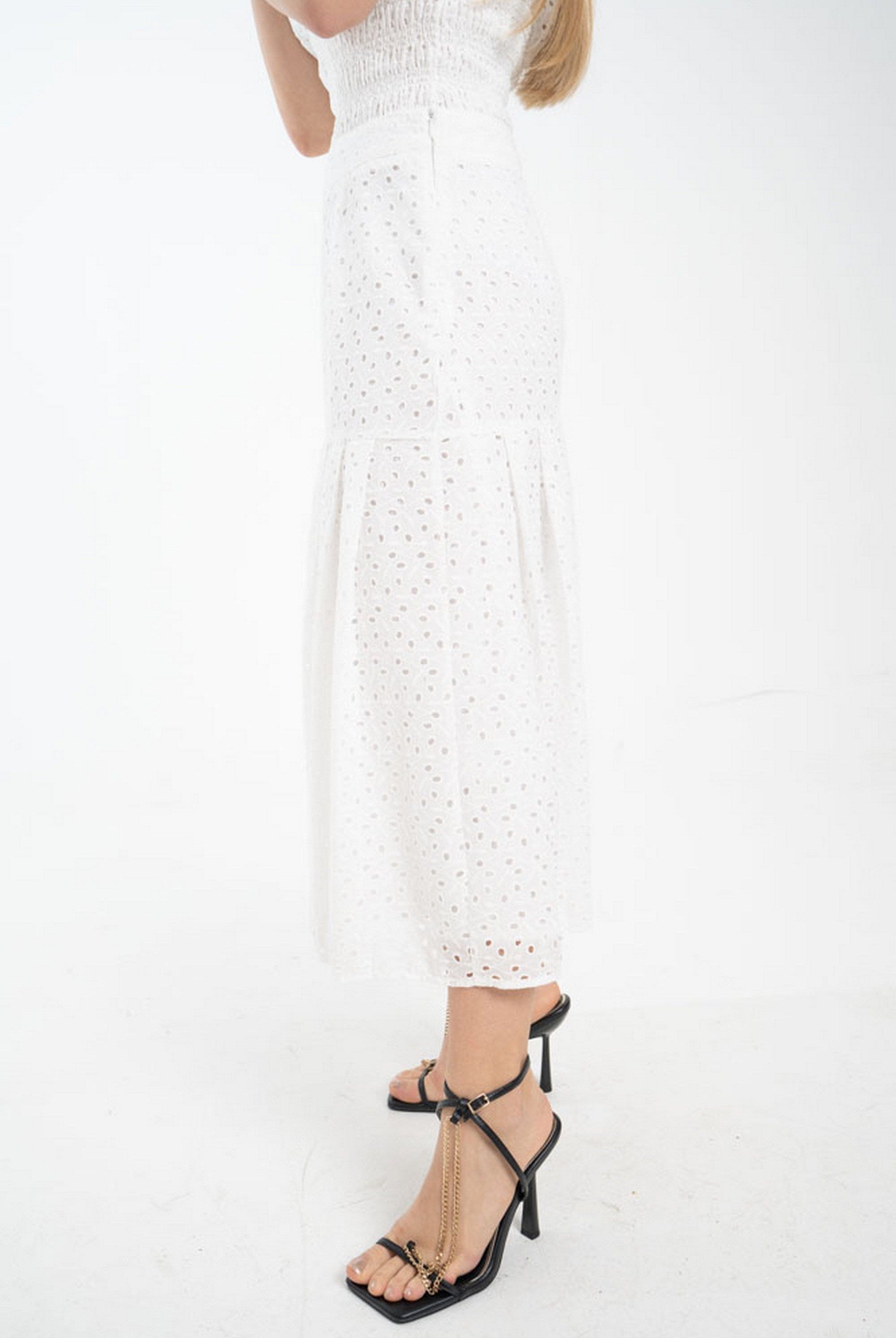 ميكا تنورة واسعة من أسفل ميدي نسائي