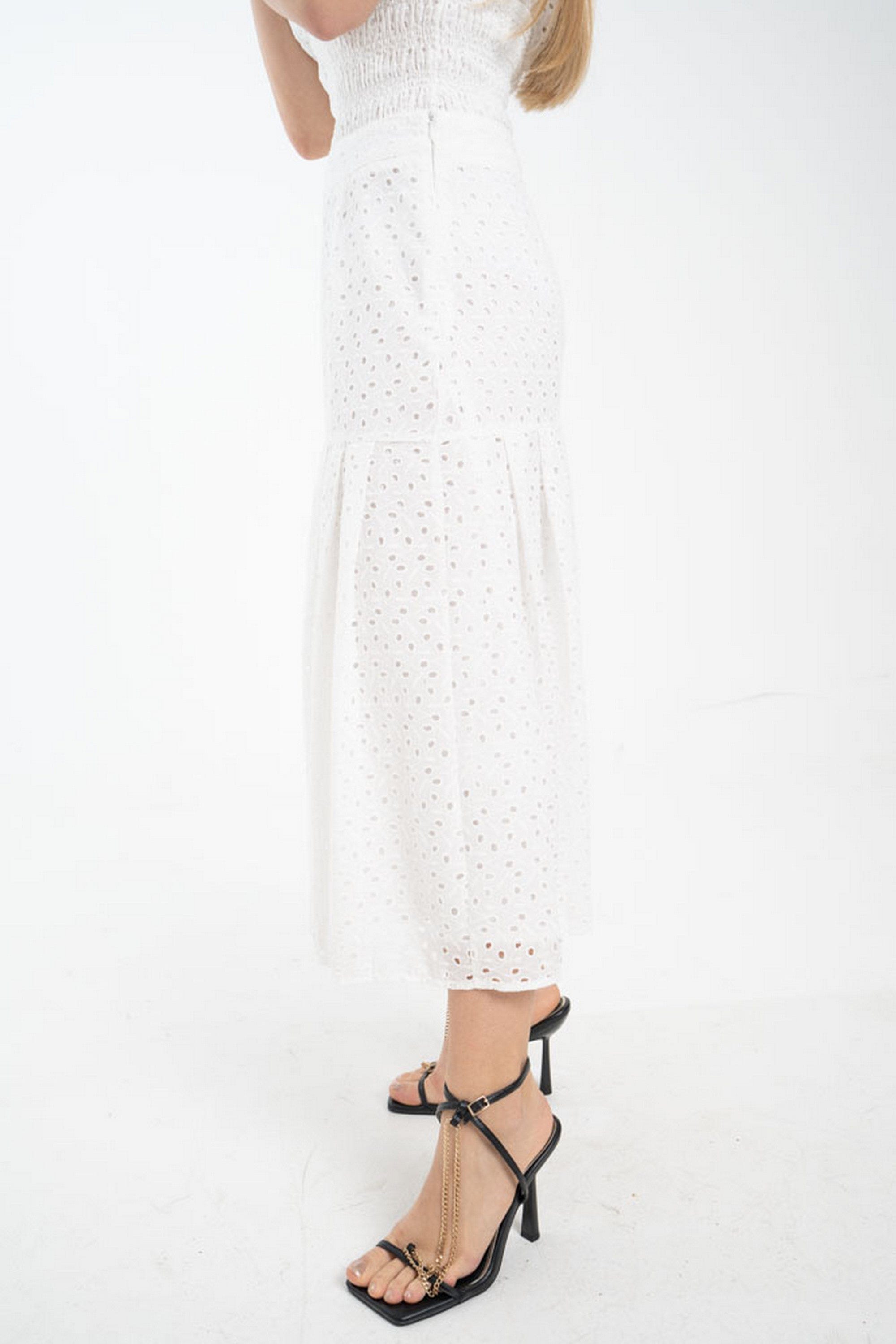 ميكا تنورة واسعة من أسفل ميدي نسائي