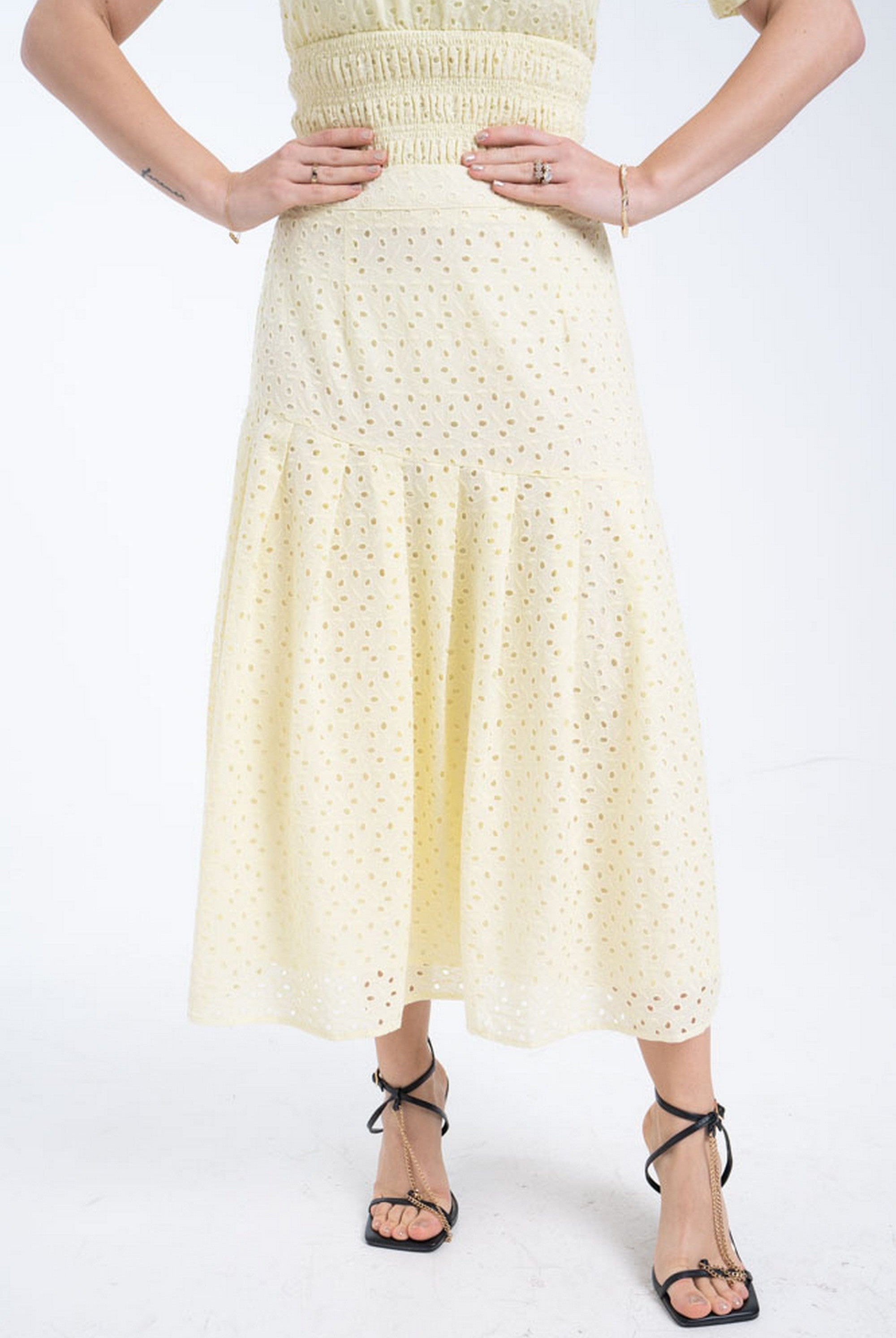 ميكا تنورة واسعة من أسفل ميدي نسائي