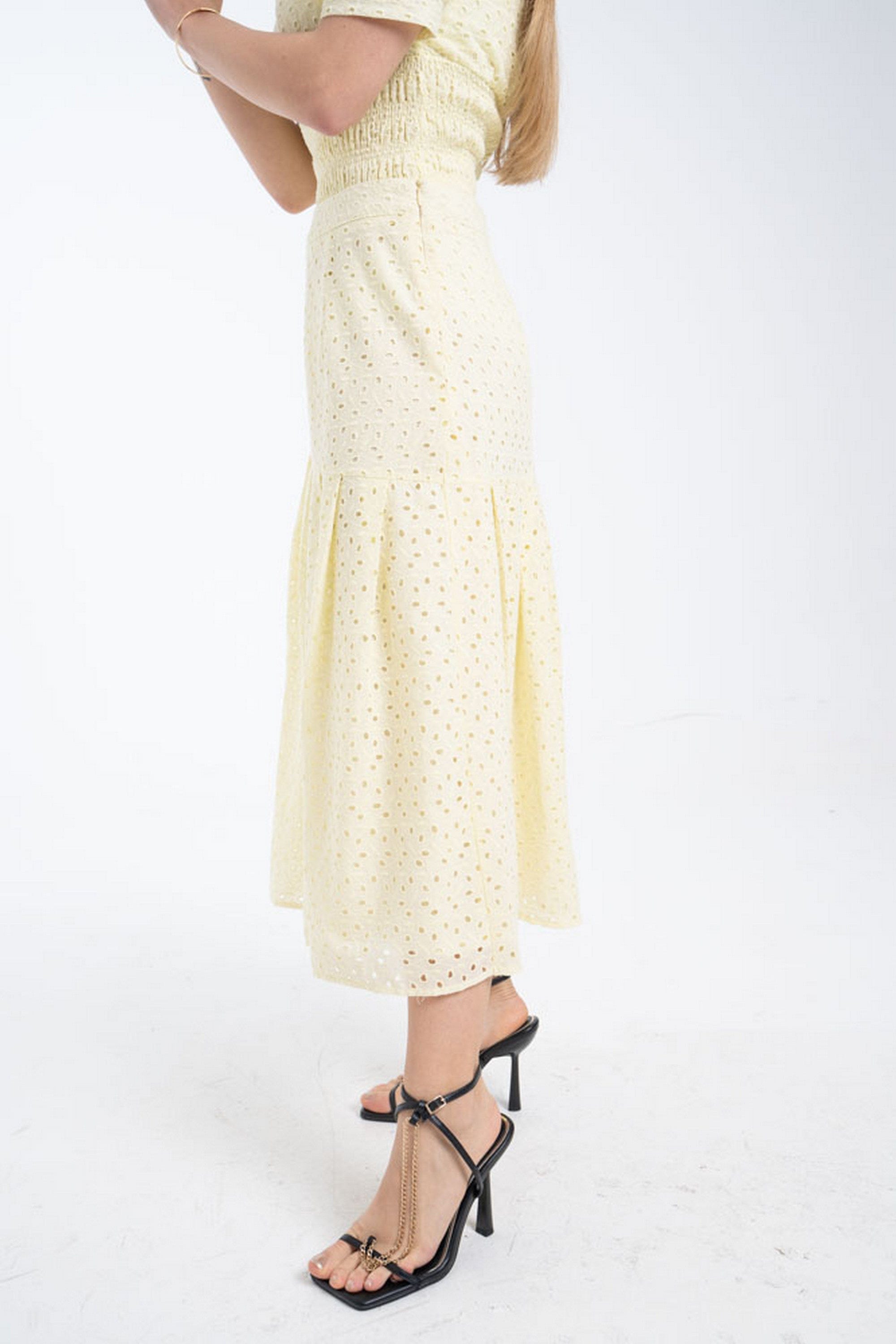 ميكا تنورة واسعة من أسفل ميدي نسائي