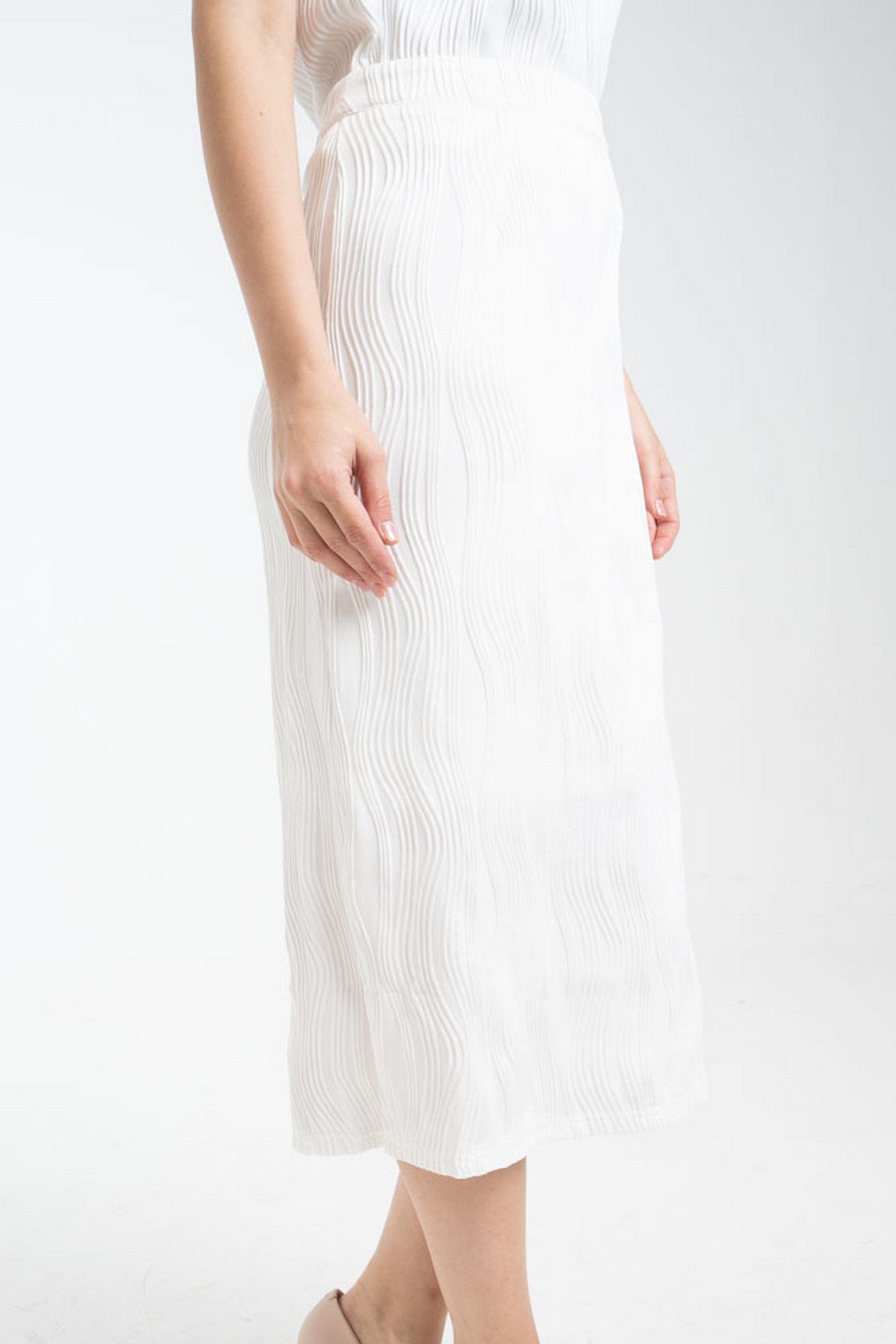 ميكا تنورة ميدي بخطوط غير مستقيمة طويلة نسائي