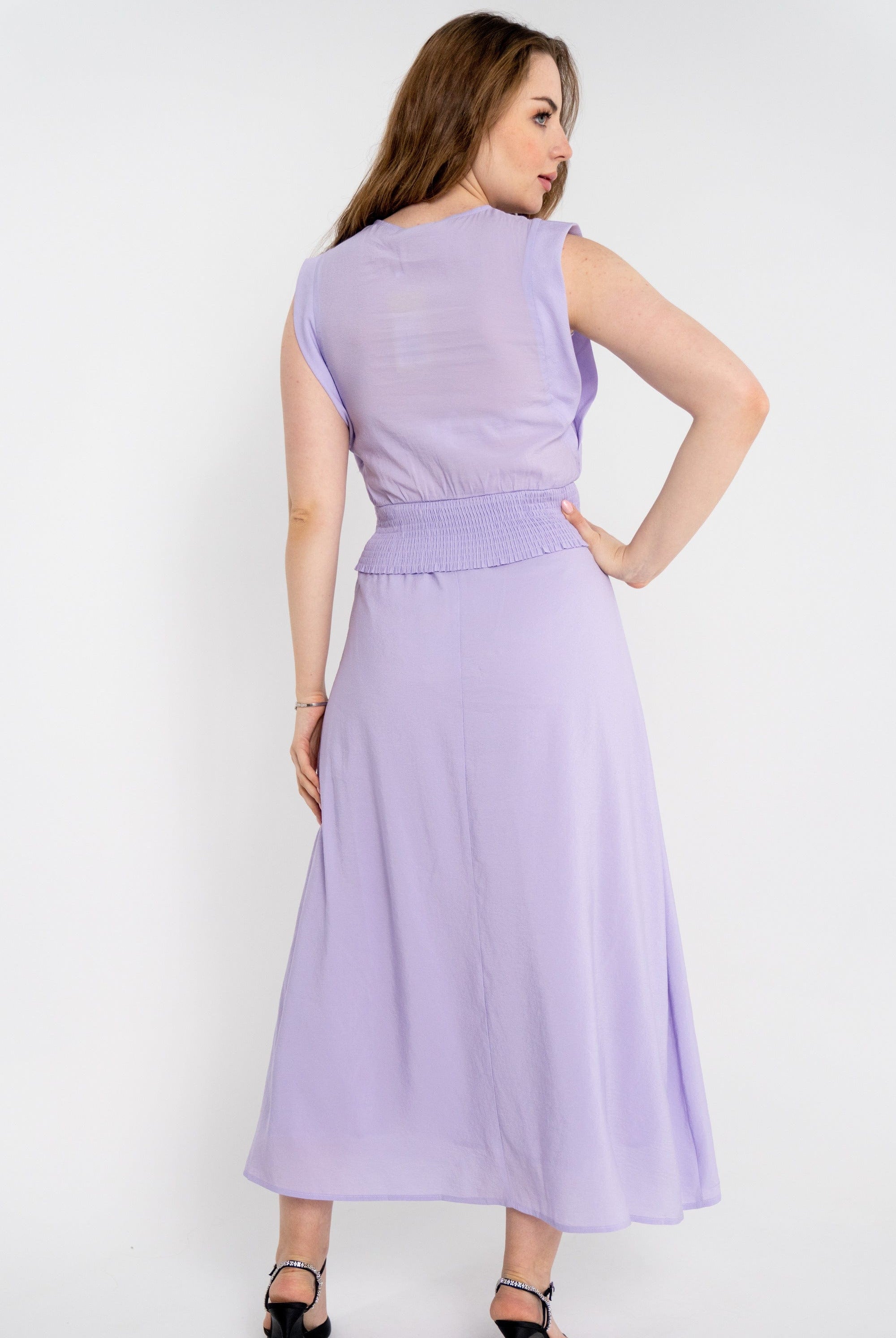 ميكا تنورة طويلة واسعة بأزرار أمامية نسائي