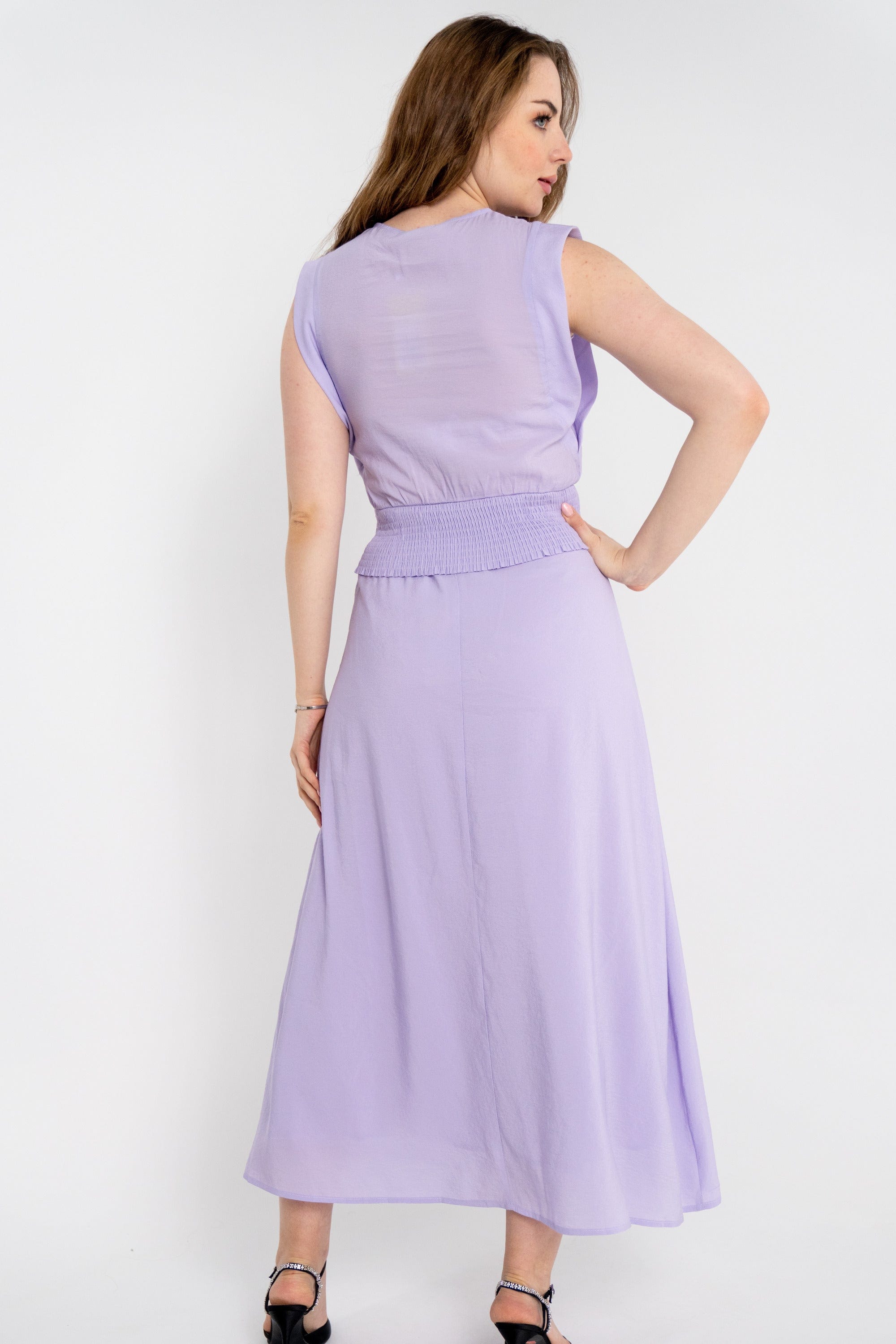 ميكا تنورة طويلة واسعة بأزرار أمامية نسائي