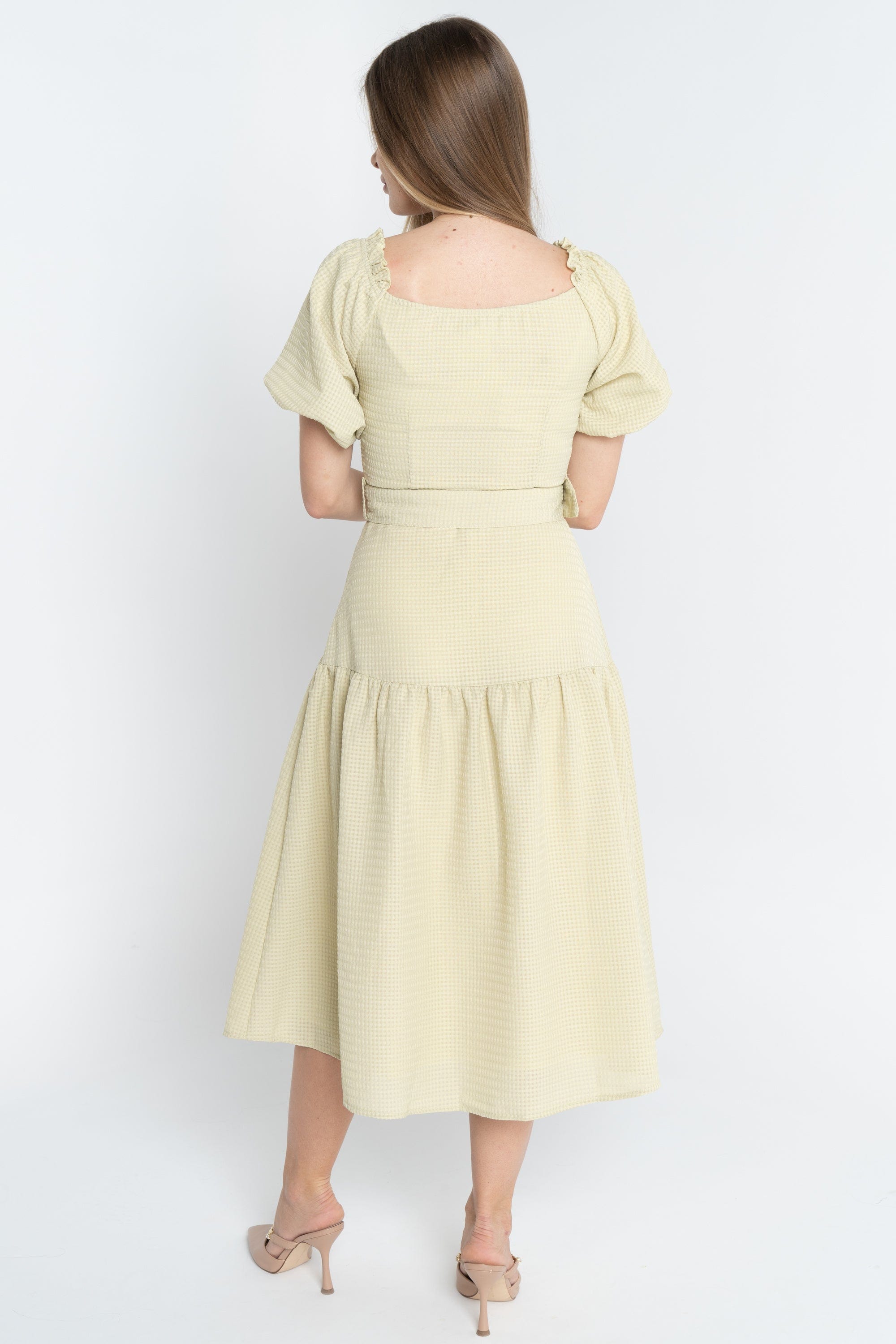 ميكا فستان ميدي مخصر كم قصير بف نسائي