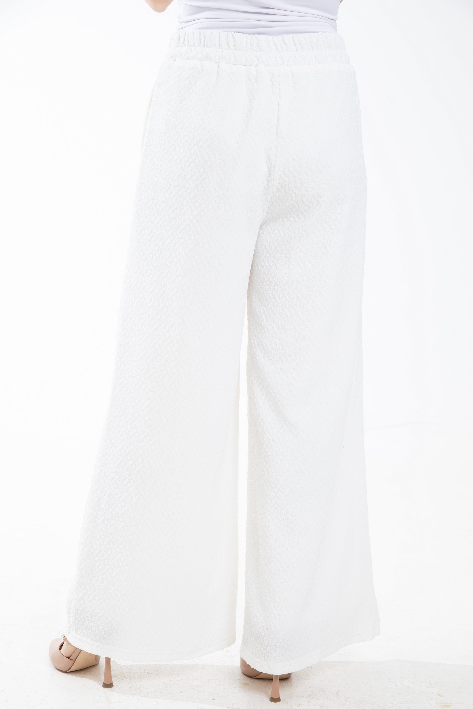 ميكا بنطلون طويل مخصر منقوش واسع نسائي