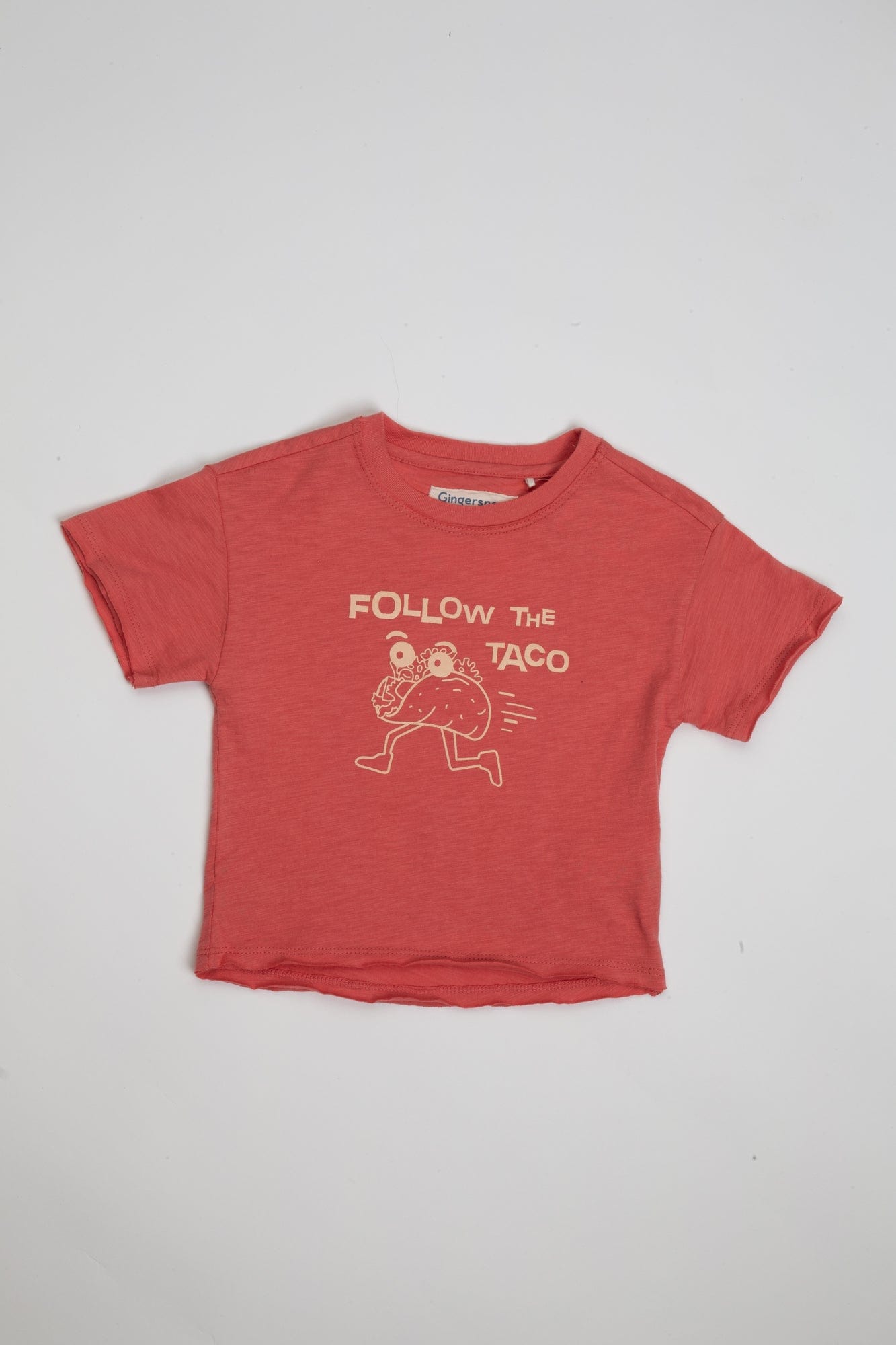 جينجرسنابس تي شيرت ولادي رضع بنمط تاكو أحمر