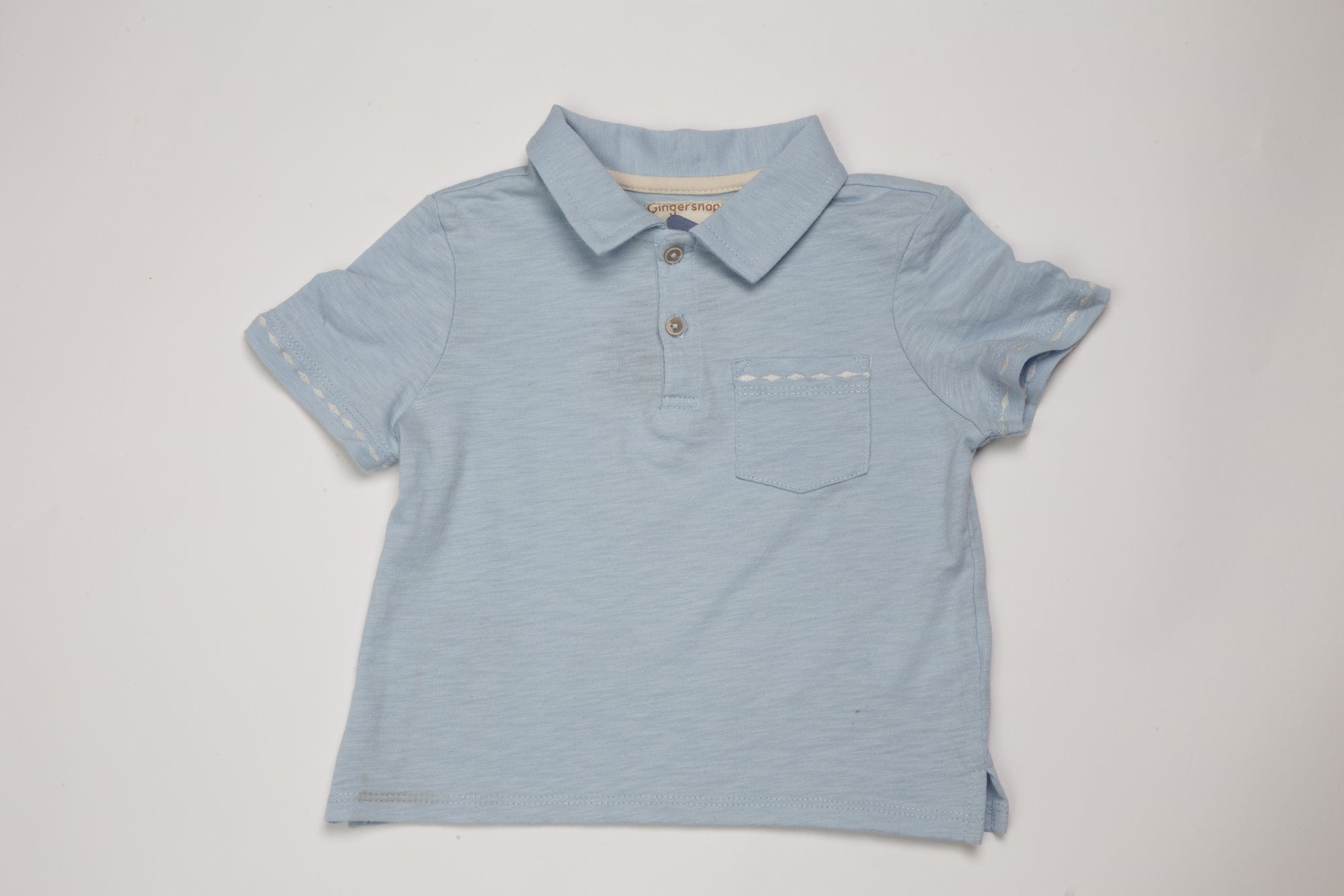 جينجرسنابس تي شيرت رضع ولادي بجيب مطرز أزرق