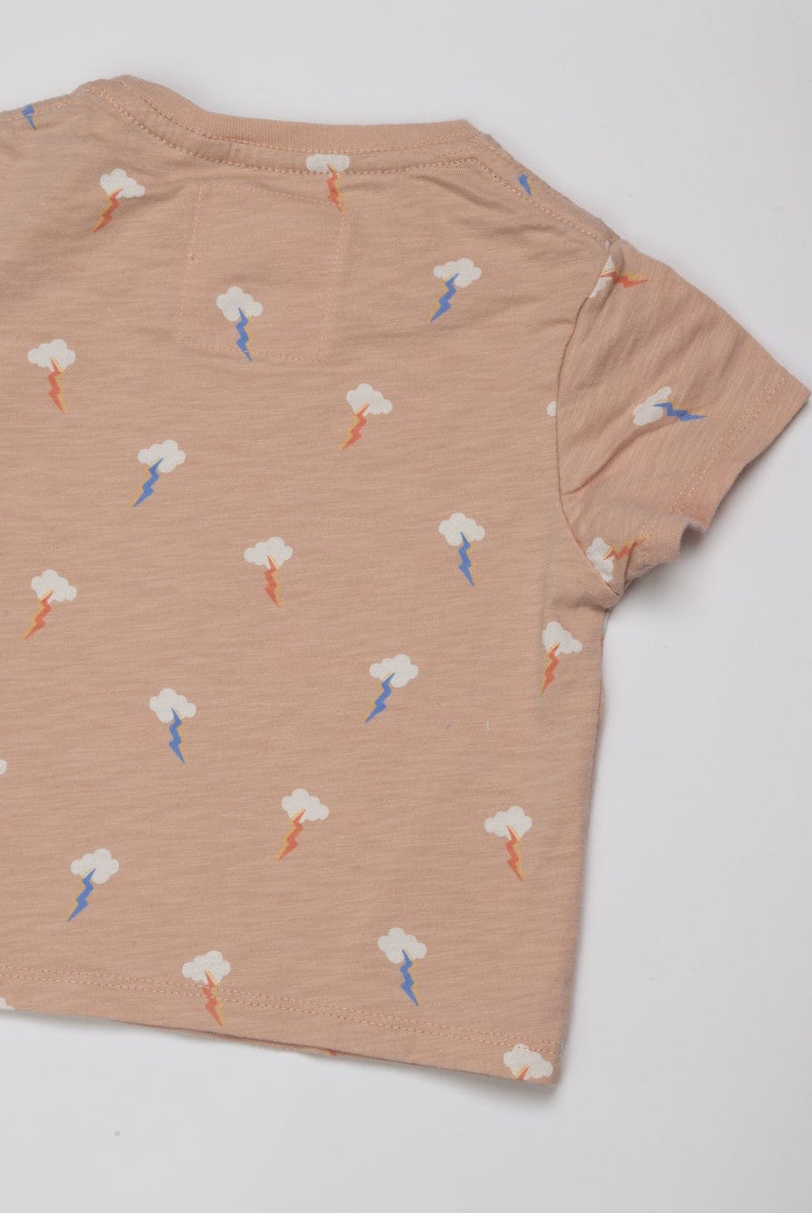 جينجرسنابس تي شيرت ولادي بنقشة سحاب وردي