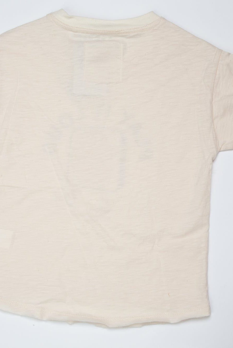 جينجرسنابس تي شيرت ولادي بطبعة أمامية البيج