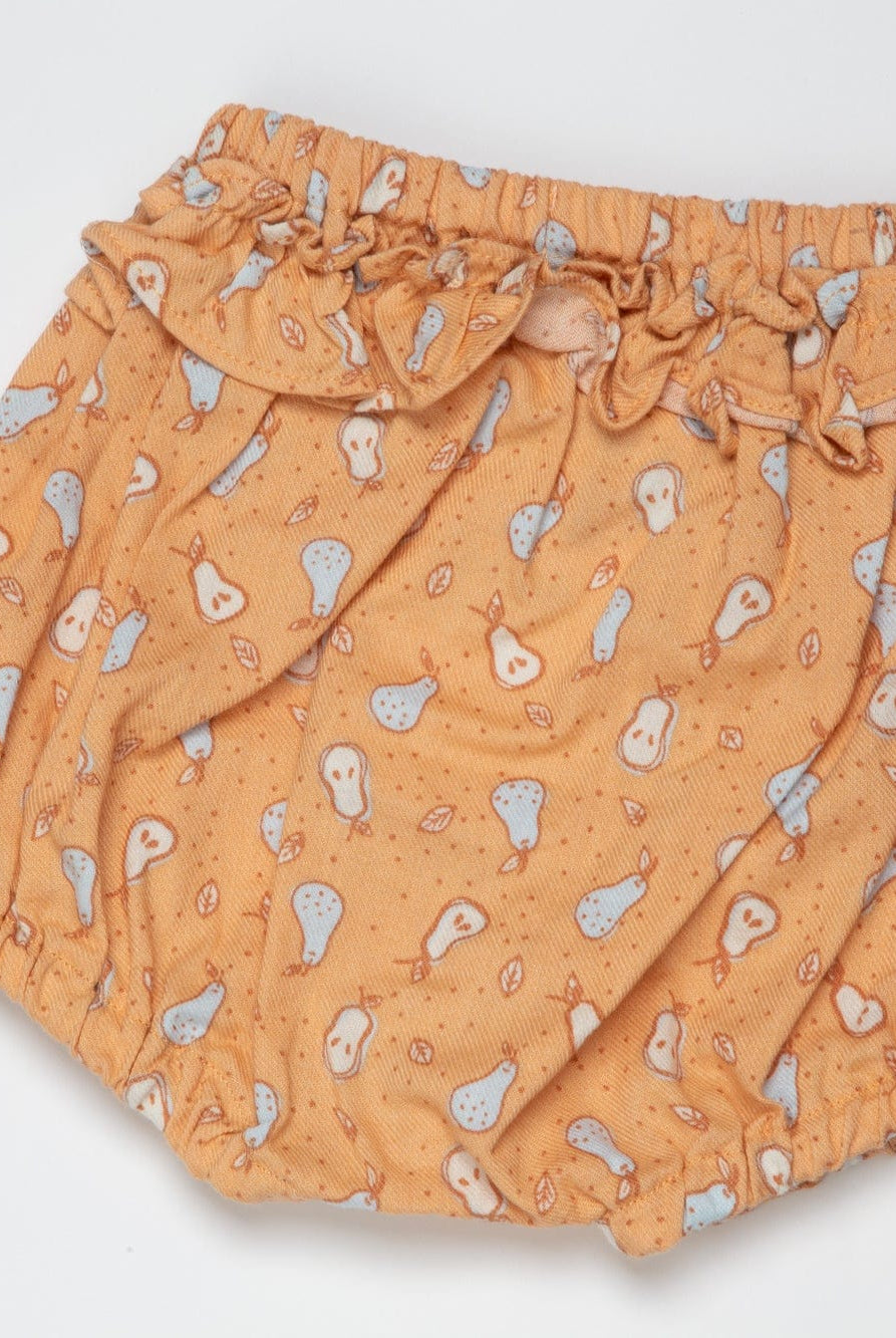 جينجرسنابس شورت رضع بناتي بنمط كمثرى البرتقالي