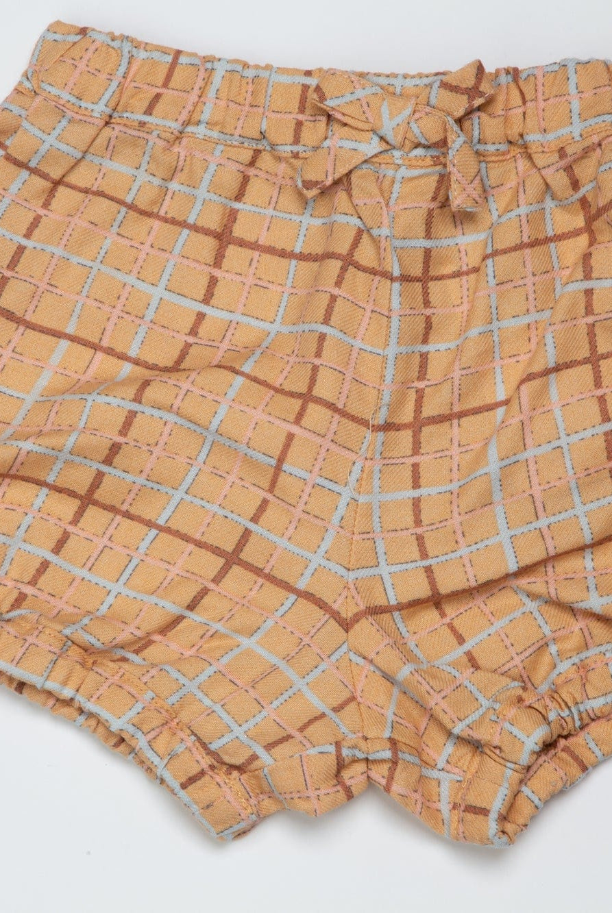 جينجرسنابس شورت رضع بناتي بطبعة كاروهات متعدد الألوان