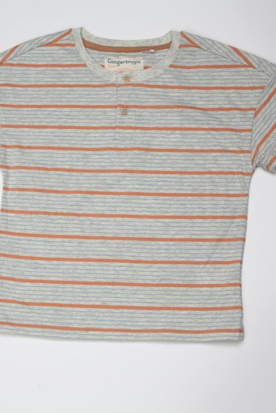 جينجرسنابس تي شيرت ولادي مخطط بالعرض متعدد الألوان