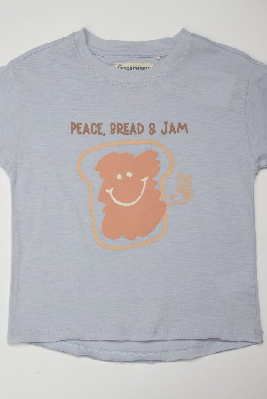 جينجرسنابس تي شيرت ولادي بطبعة جملة ورسمة أزرق