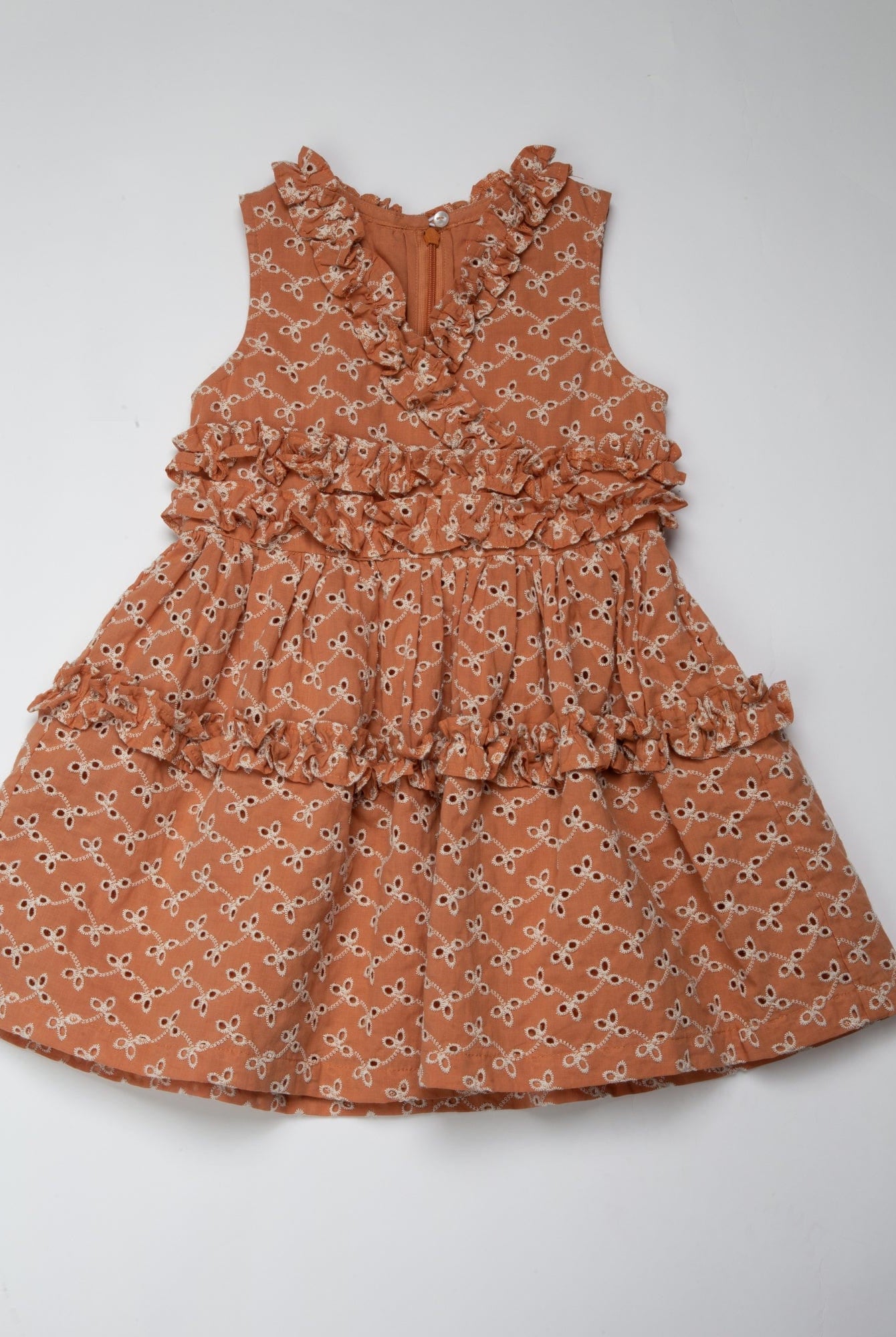 جينجرسنابس فستان أكام كت مكشكش فتحة سبعة بناتي بني