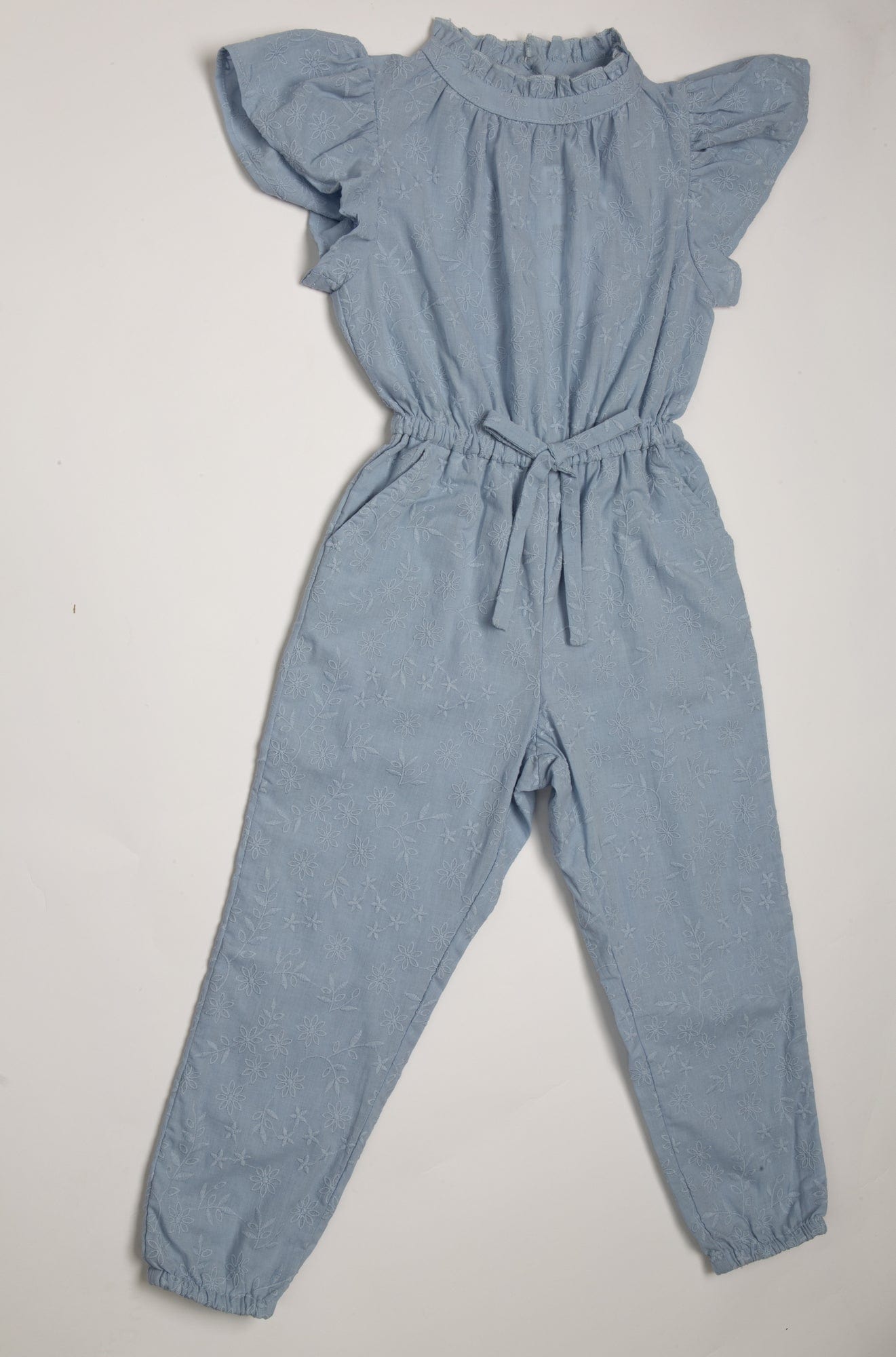 جينجرسنابس جمبسوت طويل نص كم مخصر برباط على الخصر بناتي أزرق