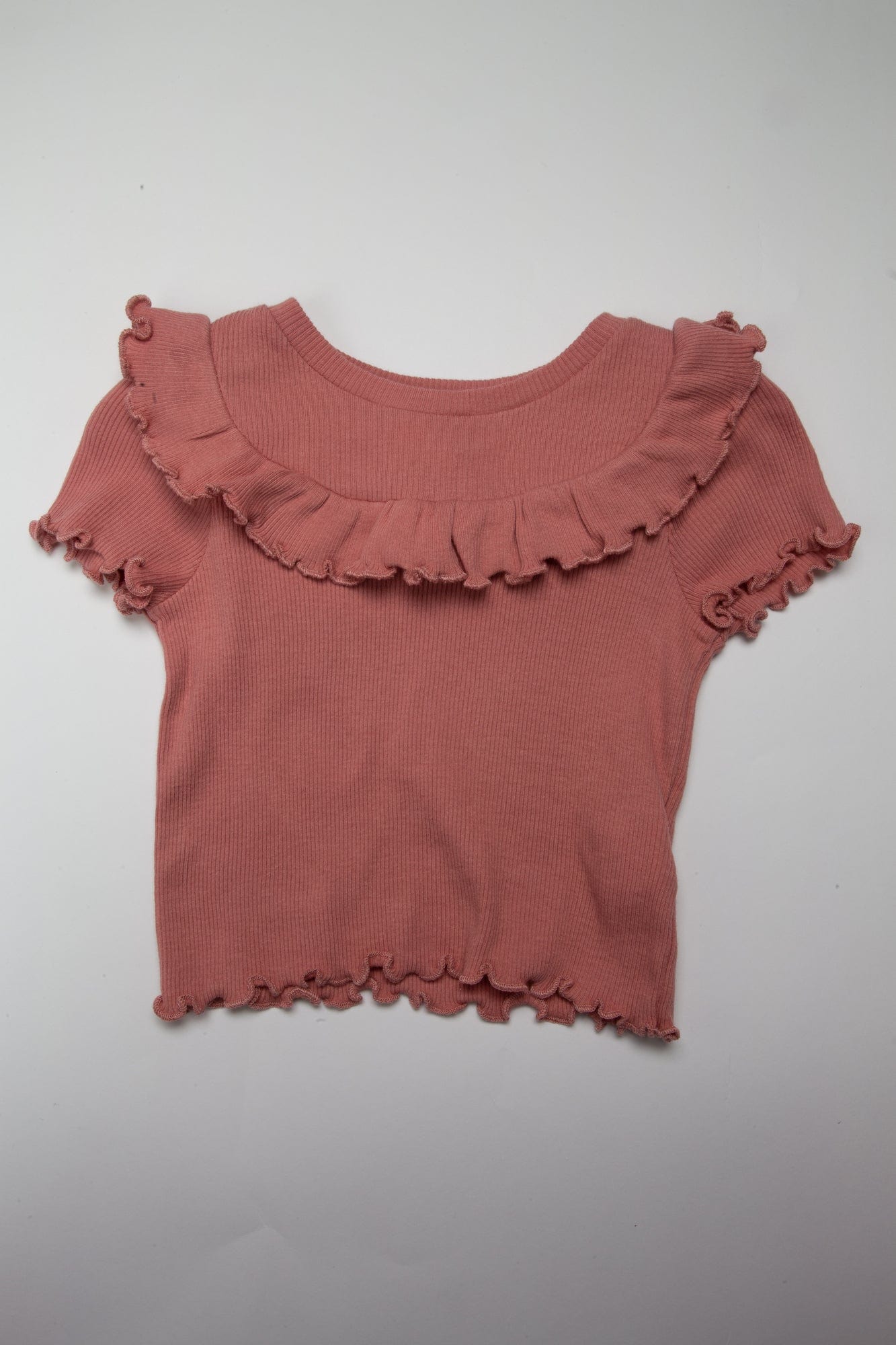 جينجرسنابس بلوزة بناتي رضع منسوجة مضلعة بكرانيش وردي