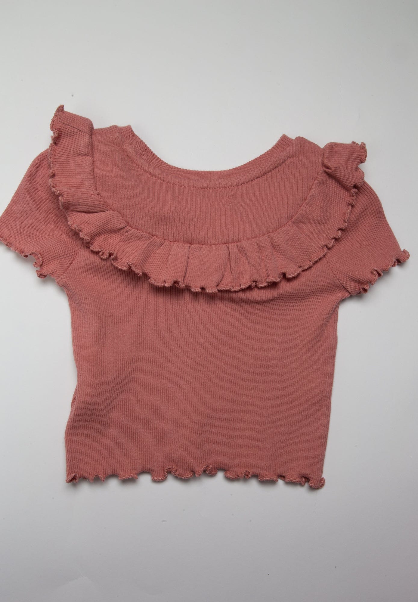 جينجرسنابس بلوزة بناتي رضع منسوجة مضلعة بكرانيش وردي