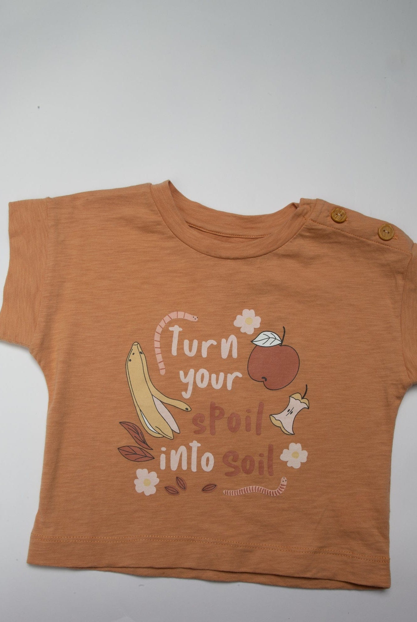 جينجرسنابس تي شيرت بنات بطبعة فواكة بني