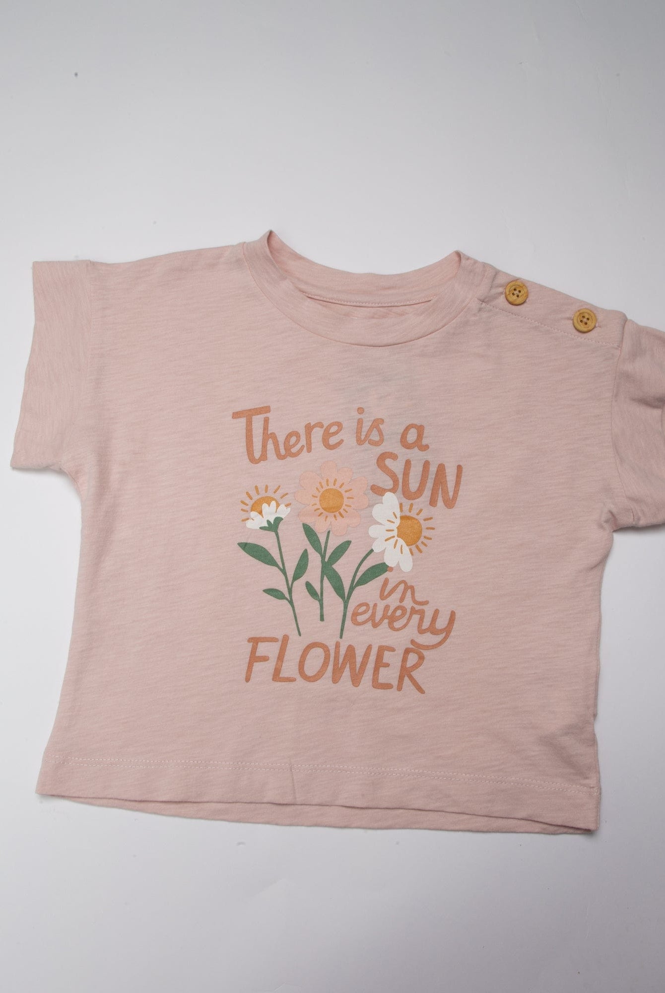 جينجرسنابس تي شيرت بنات بطبعة زهور وردي