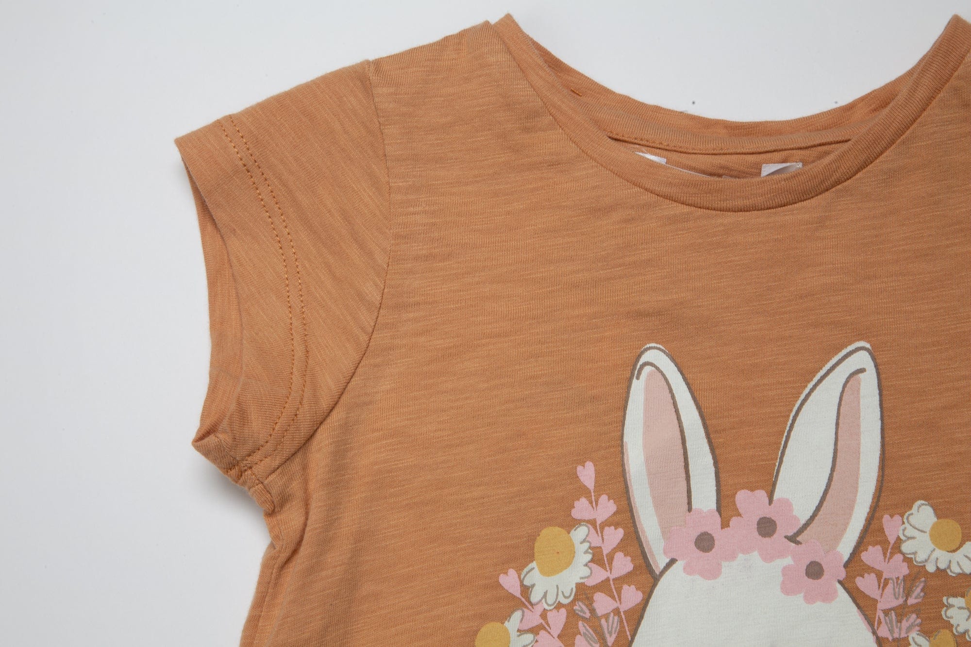 جينجرسنابس تي شيرت بيبي بنات مزين بطبعة أرنب بني