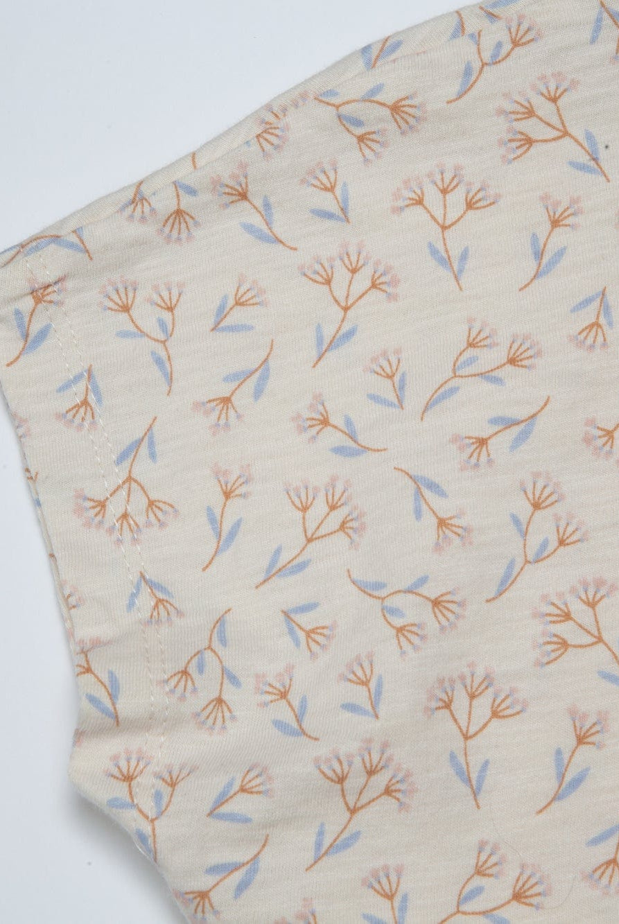 جينجرسنابس تي شيرت بنات قصير بربطة من الأسفل البيج