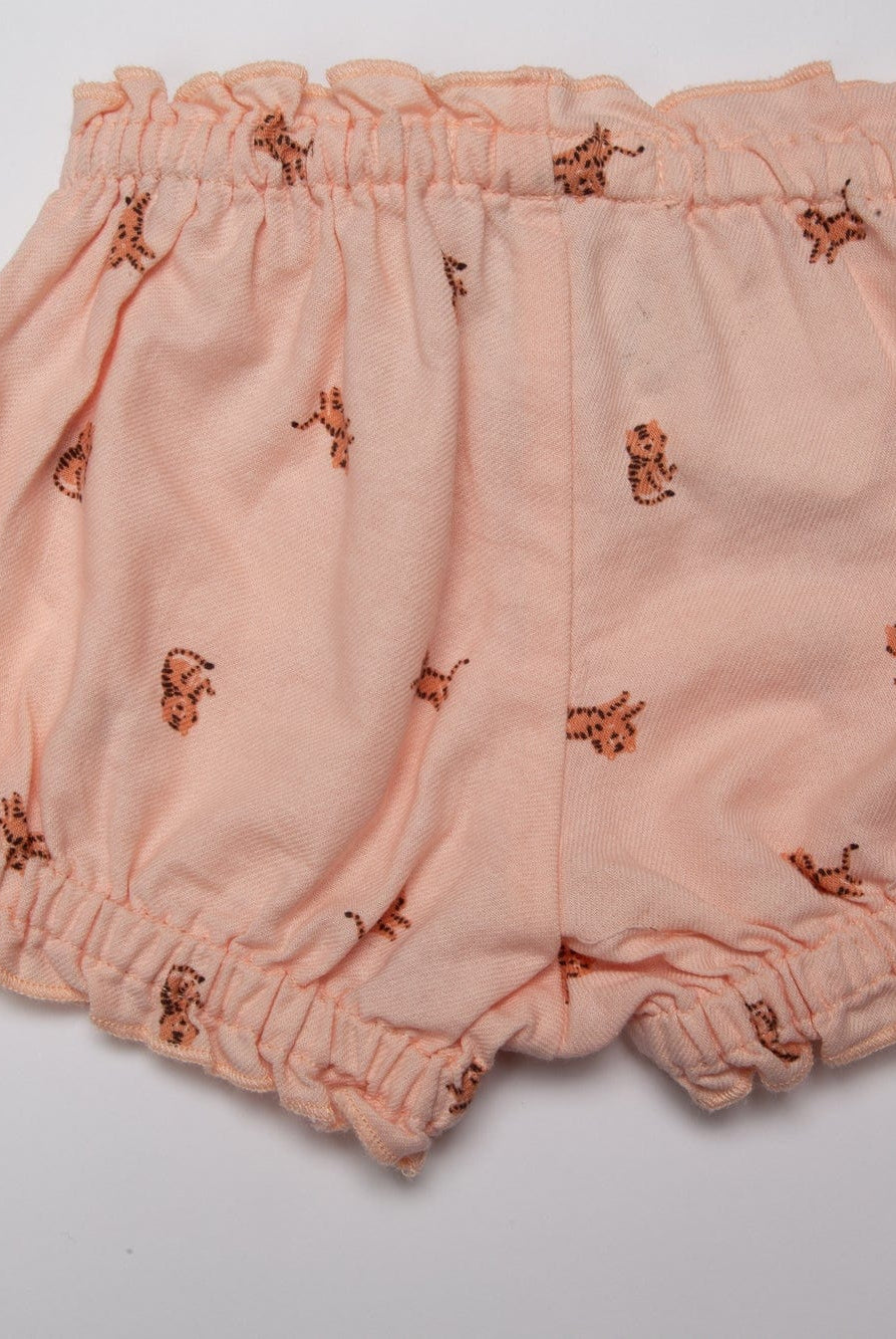 جينجرسنابس شورت بيبي بنات بنمط قط أحمر بنفسجي