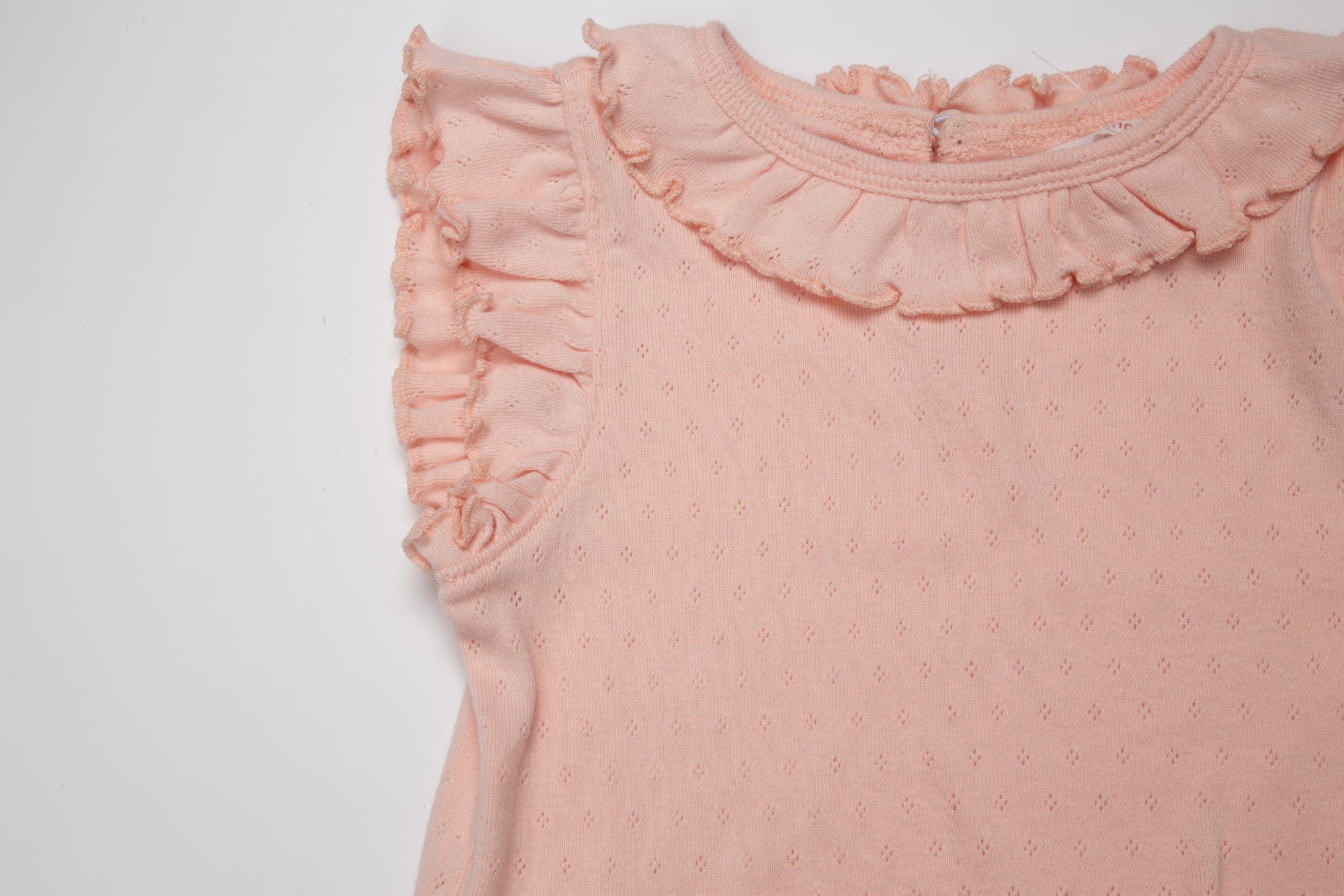 جينجرسنابس بلوزة بناتي مخرم كم قصير مكشكش وردي