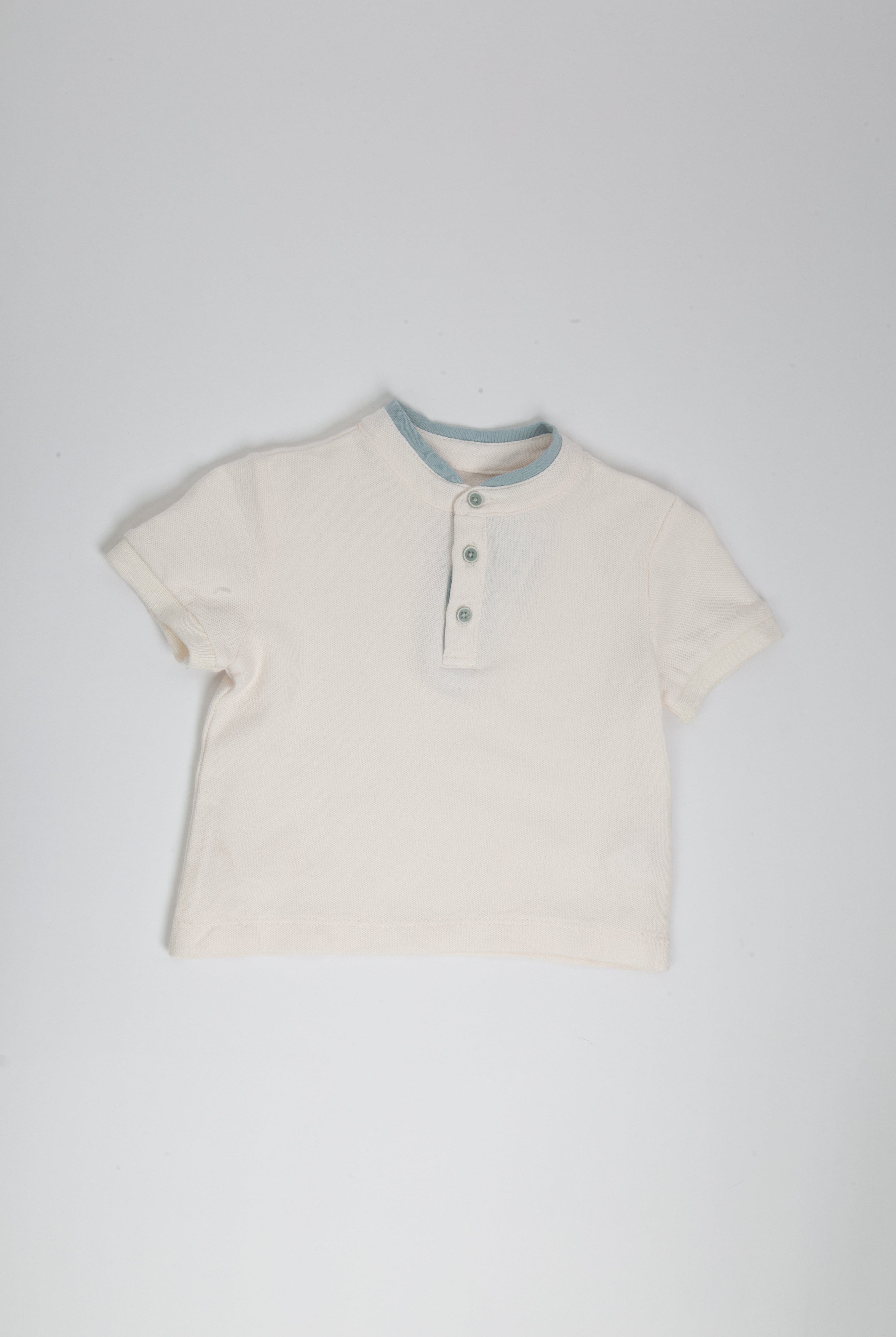 جينجرسنابس تي شيرت بولو ولادي بأزرار أمامية نص كم أبيض