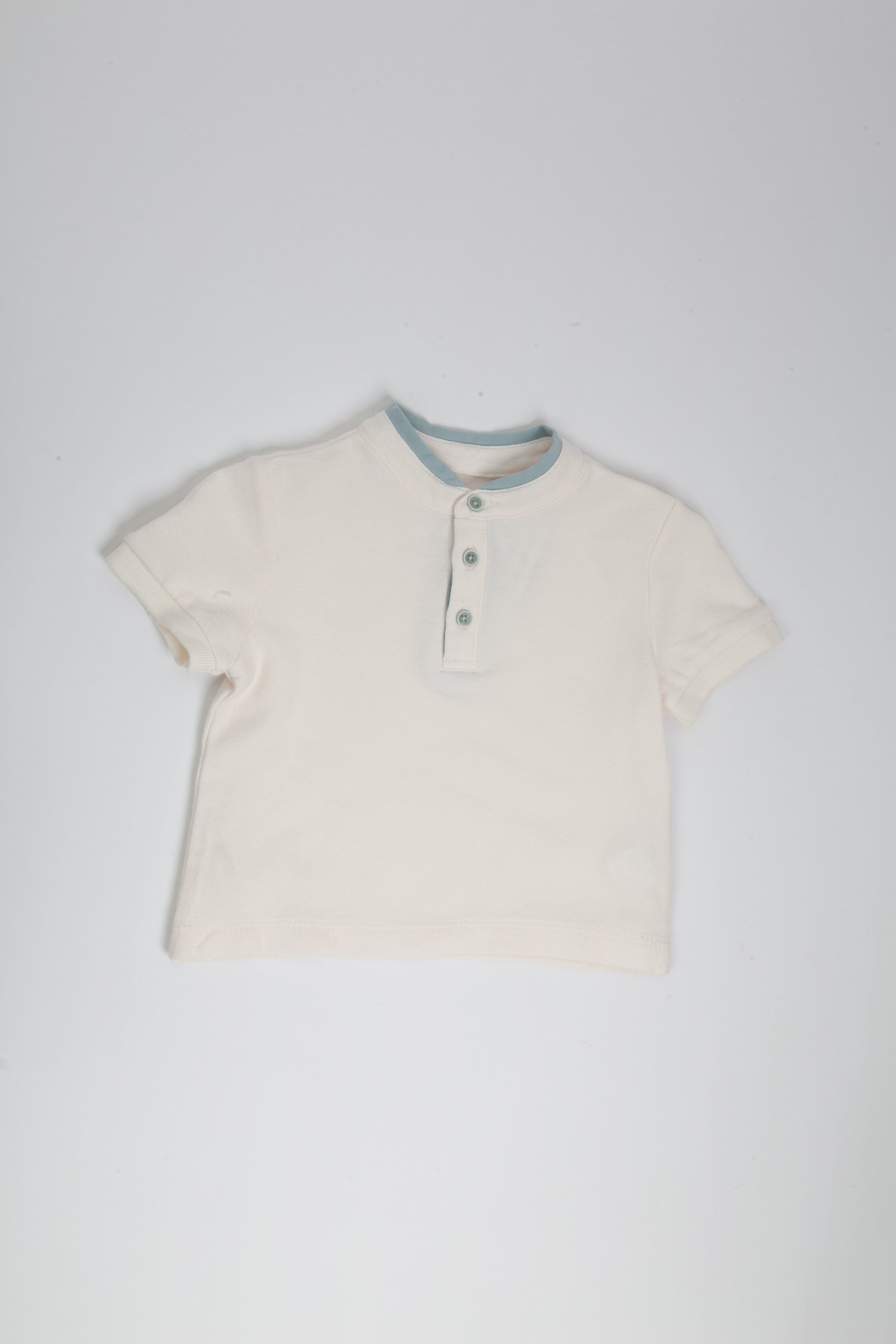 جينجرسنابس تي شيرت بولو ولادي بأزرار أمامية نص كم أبيض