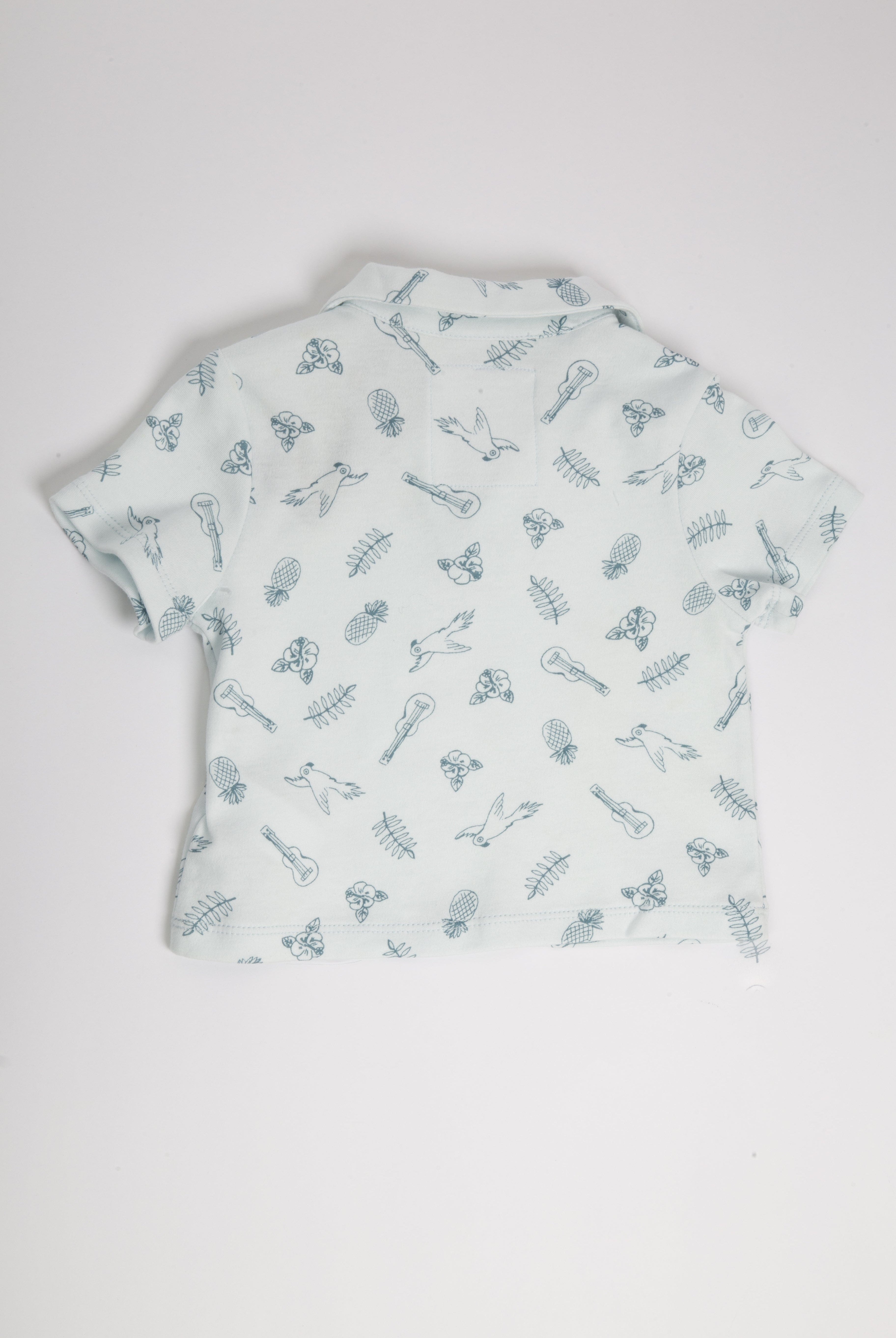 جينجرسنابس تيشيرت ولادي بولو نص كم بنقشات أزرق