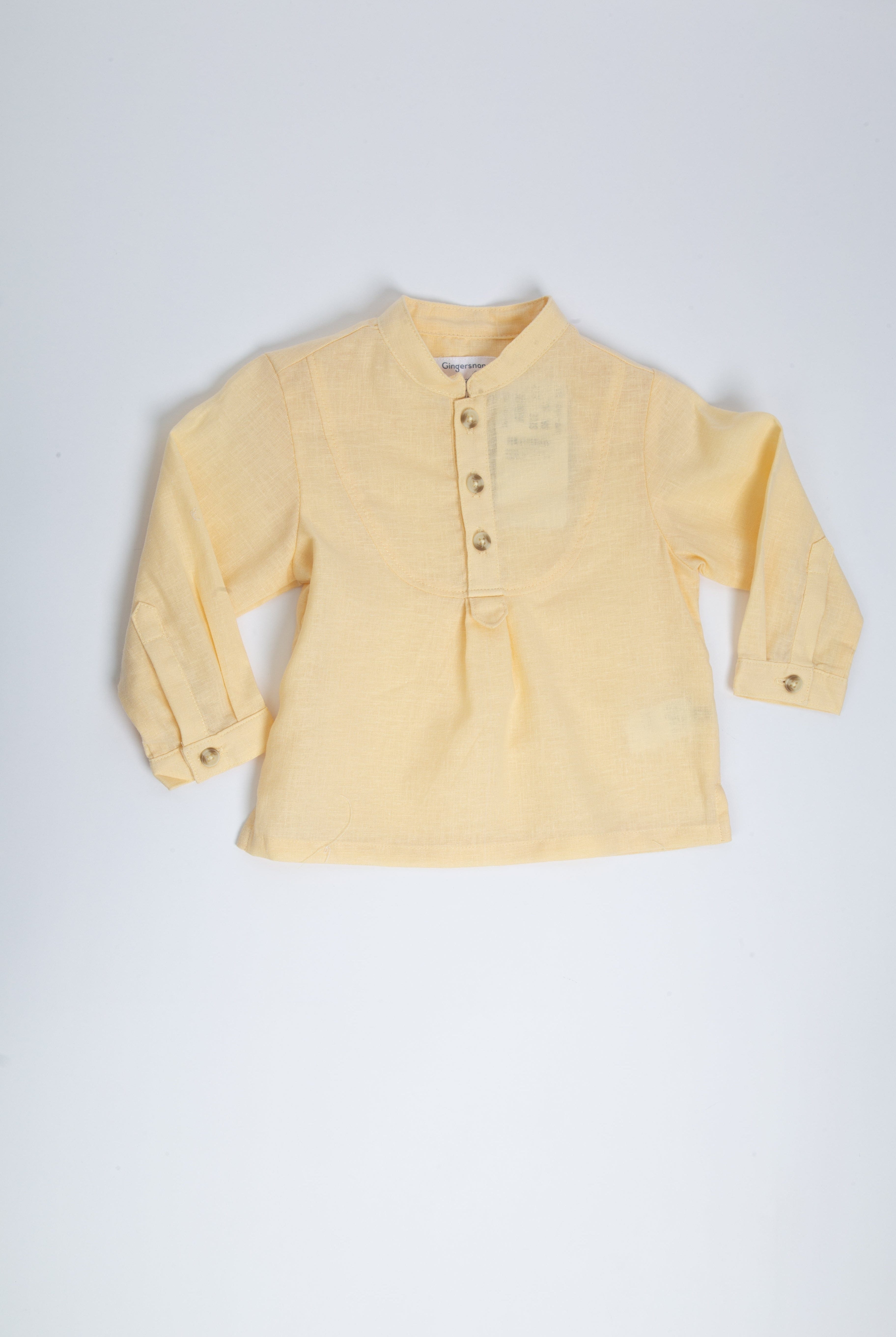 جينجرسنابس قميص نص كم سادة بأزرار أمامية رضع أولادي أصفر